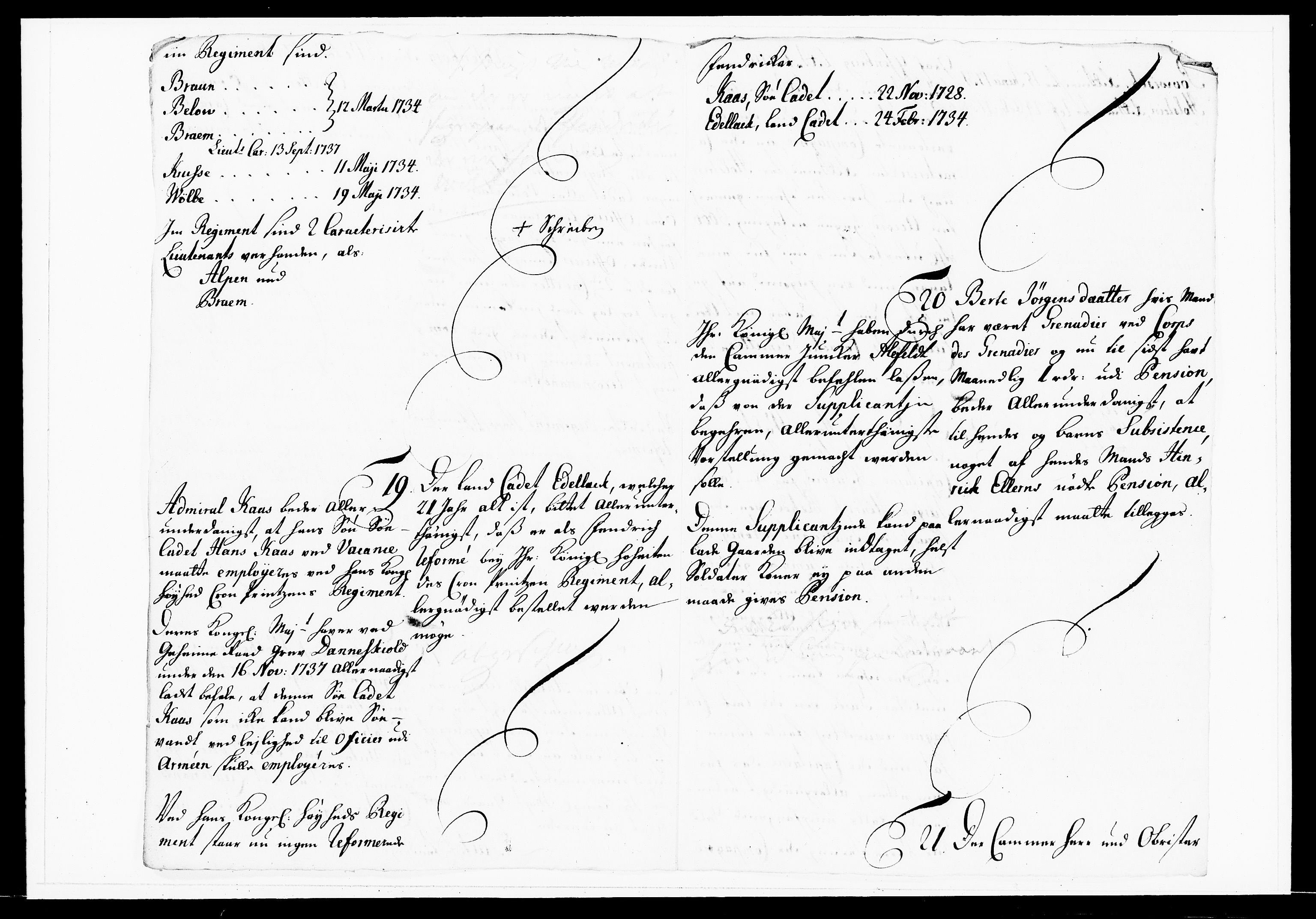 Krigskollegiet, Krigskancelliet, DRA/A-0006/-/1143-1150: Refererede sager, 1738, p. 440
