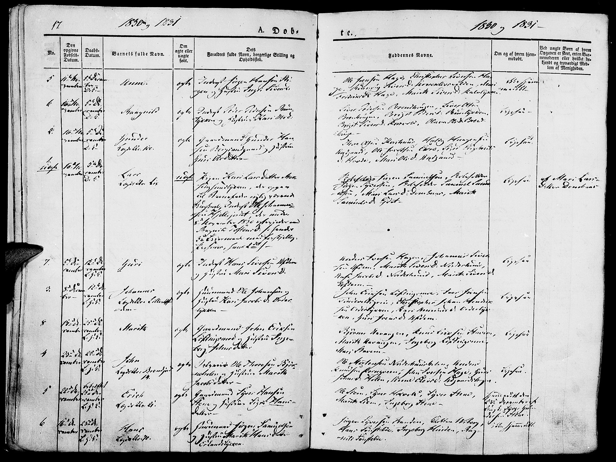 Lesja prestekontor, AV/SAH-PREST-068/H/Ha/Haa/L0005: Parish register (official) no. 5, 1830-1842, p. 17