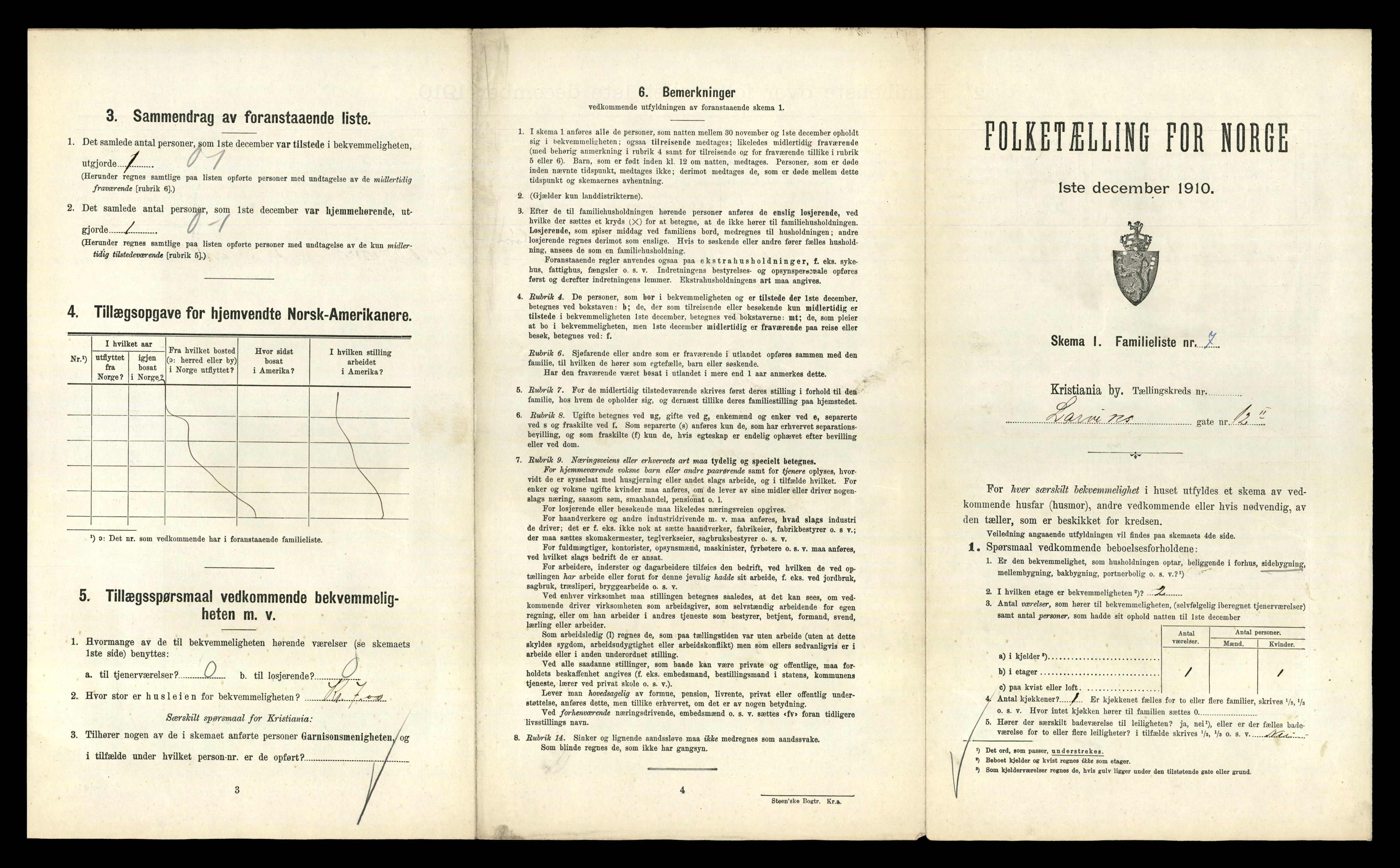 RA, 1910 census for Kristiania, 1910, p. 56435