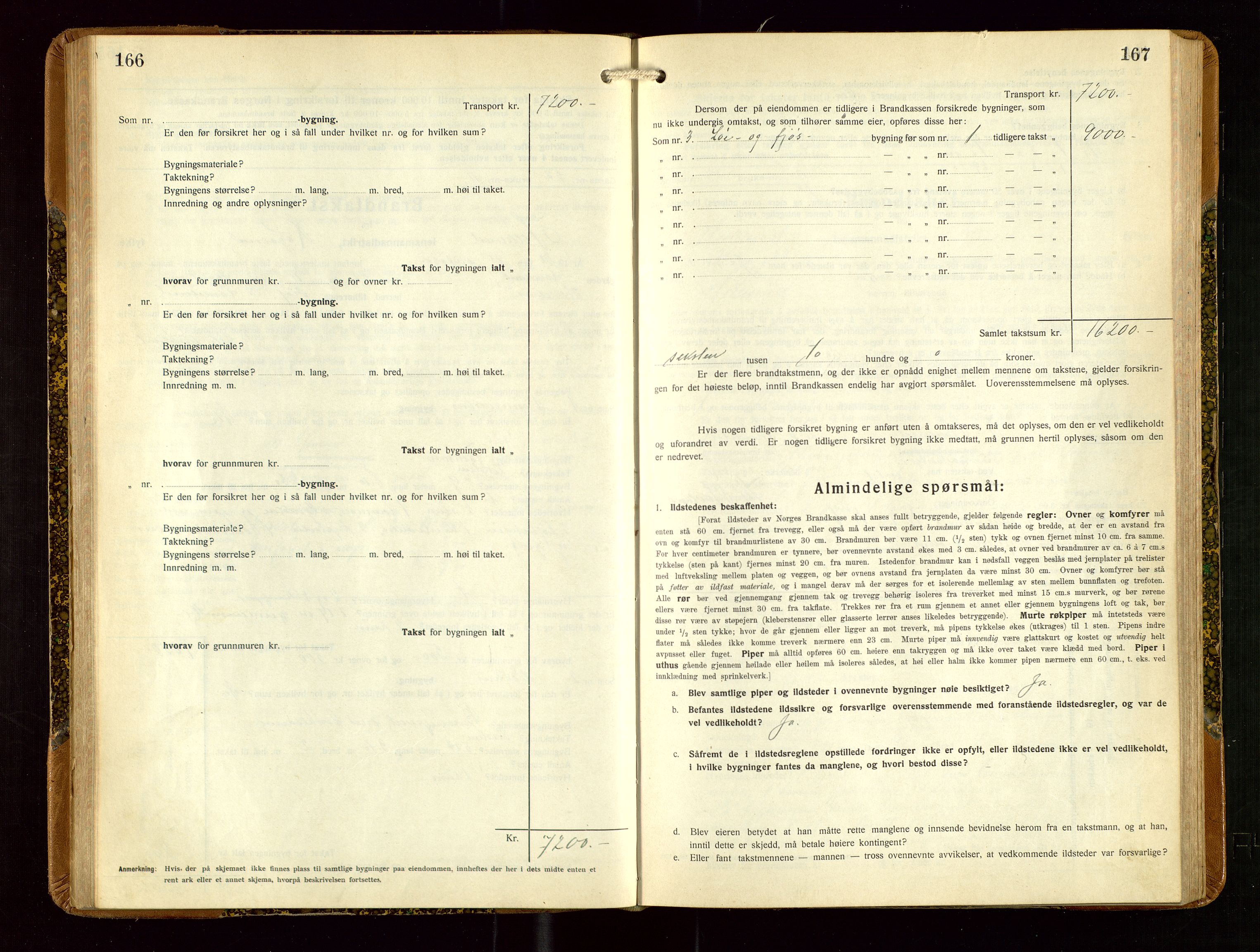 Helleland lensmannskontor, SAST/A-100209/Gob/L0003: "Brandtakstprotokoll", 1930-1939, p. 166-167