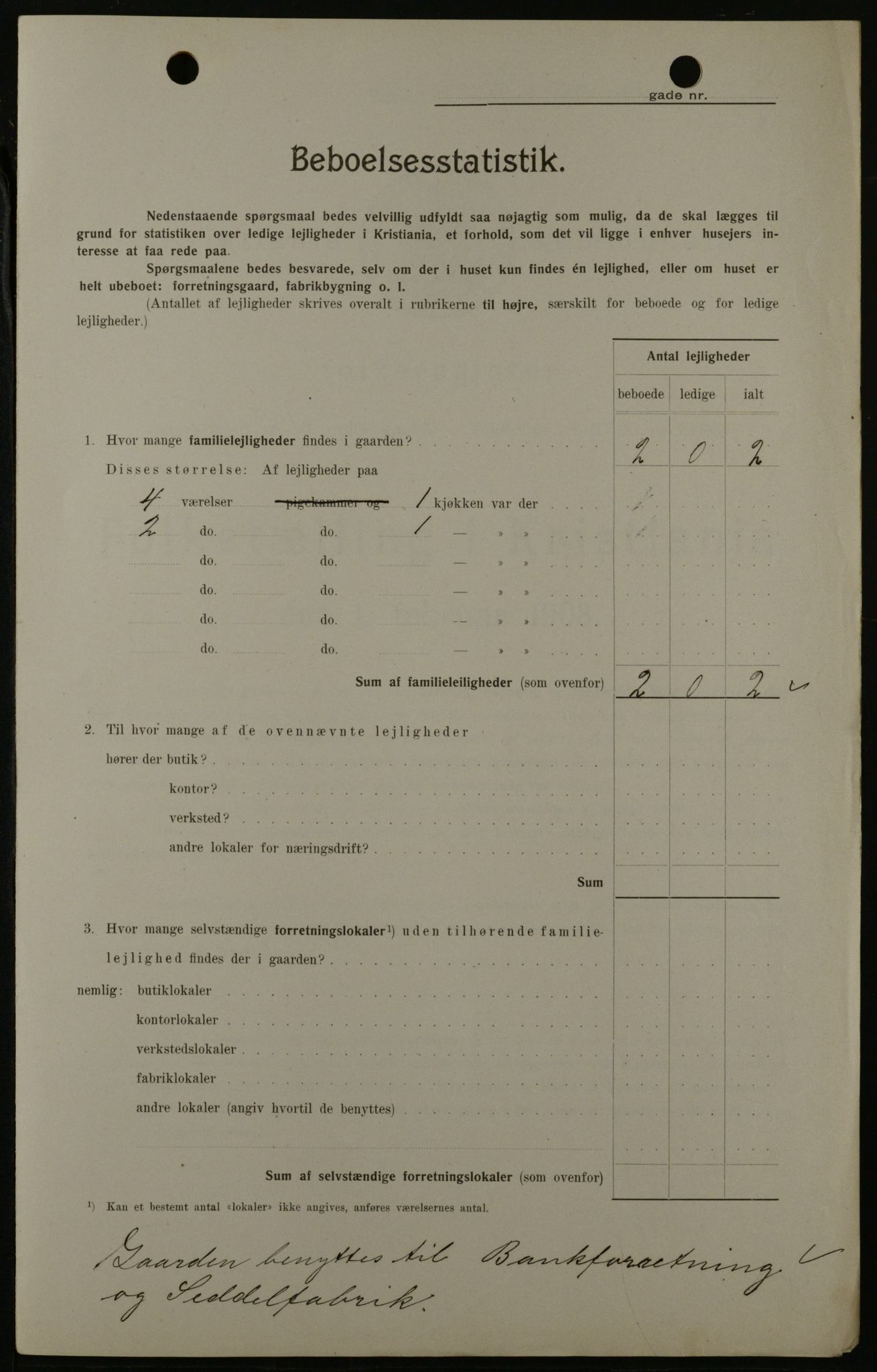 OBA, Municipal Census 1908 for Kristiania, 1908, p. 3340