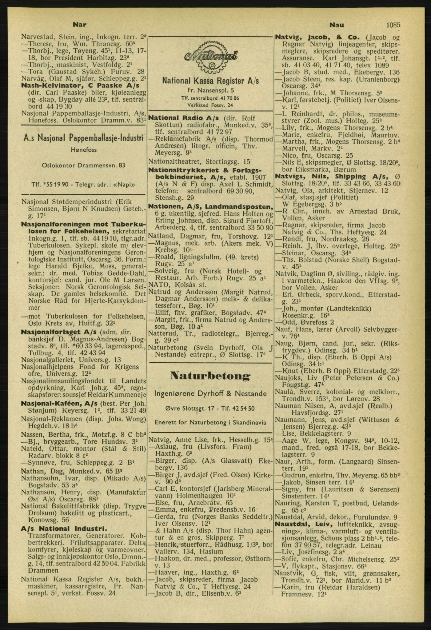 Kristiania/Oslo adressebok, PUBL/-, 1959-1960, p. 1085