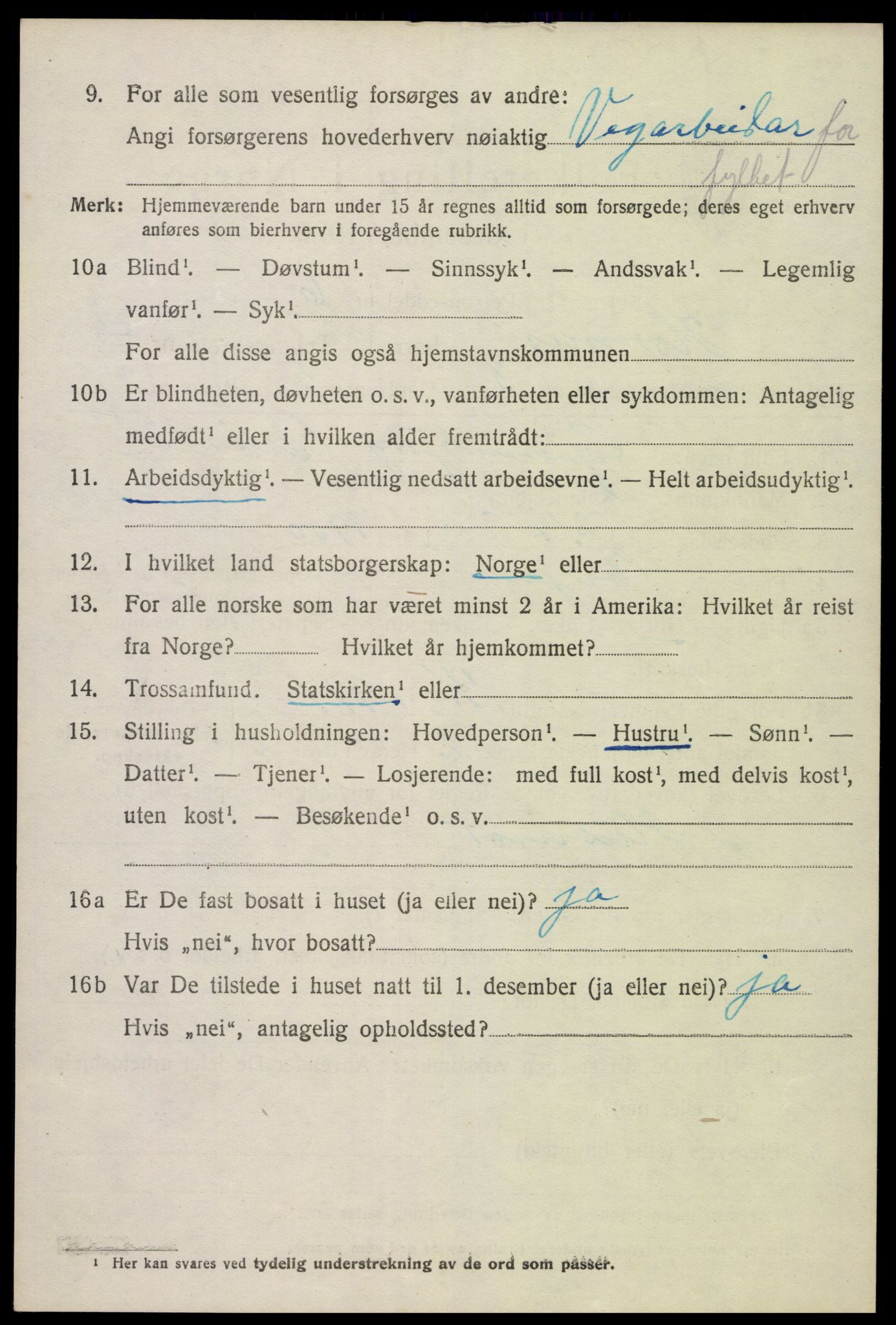 SAK, 1920 census for Hornnes, 1920, p. 1168