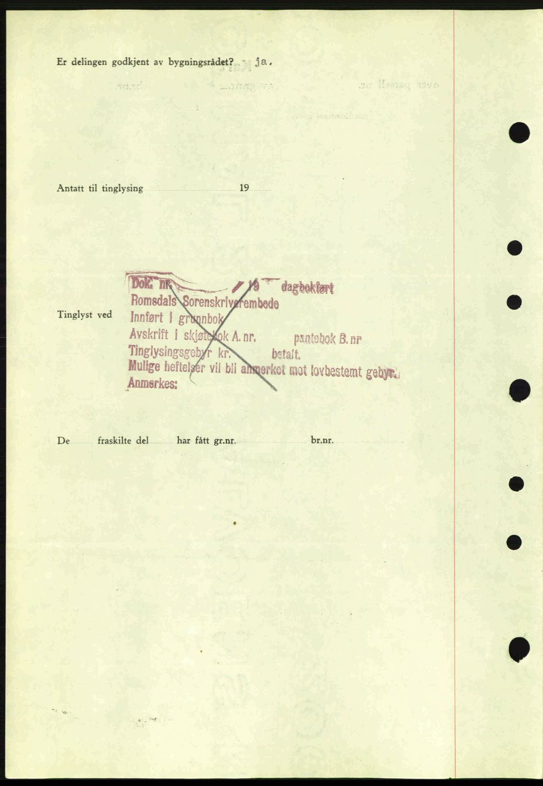 Romsdal sorenskriveri, AV/SAT-A-4149/1/2/2C: Mortgage book no. A1, 1936-1936, Diary no: : 1325/1936