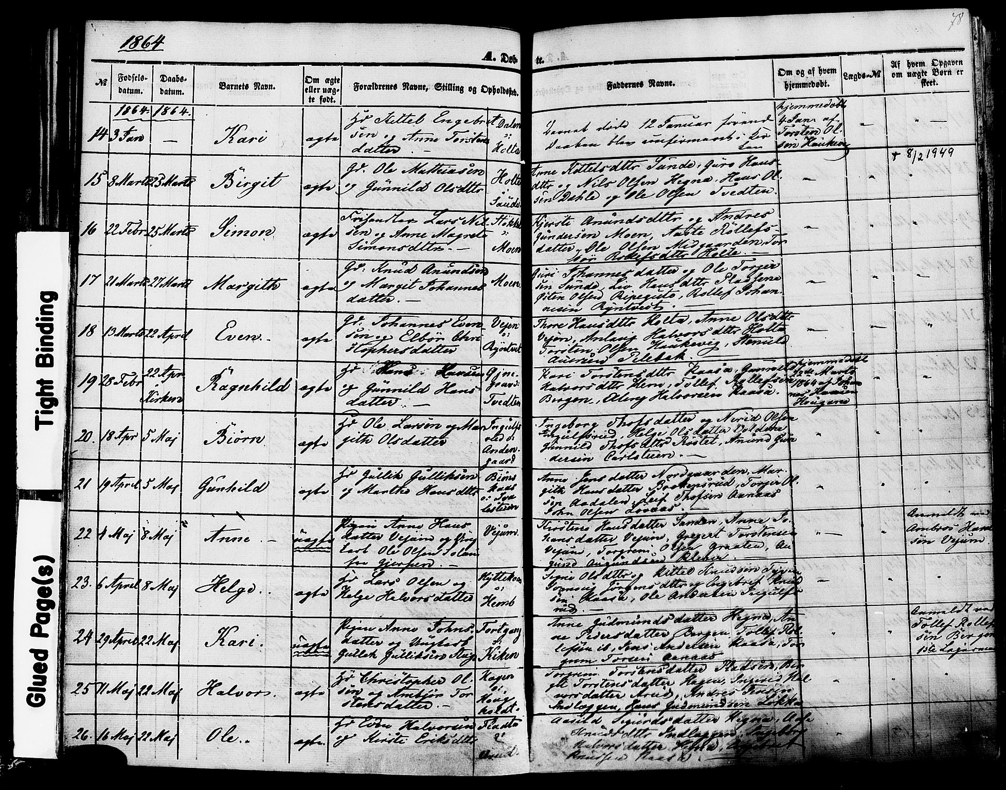Sauherad kirkebøker, SAKO/A-298/F/Fa/L0007: Parish register (official) no. I 7, 1851-1873, p. 78