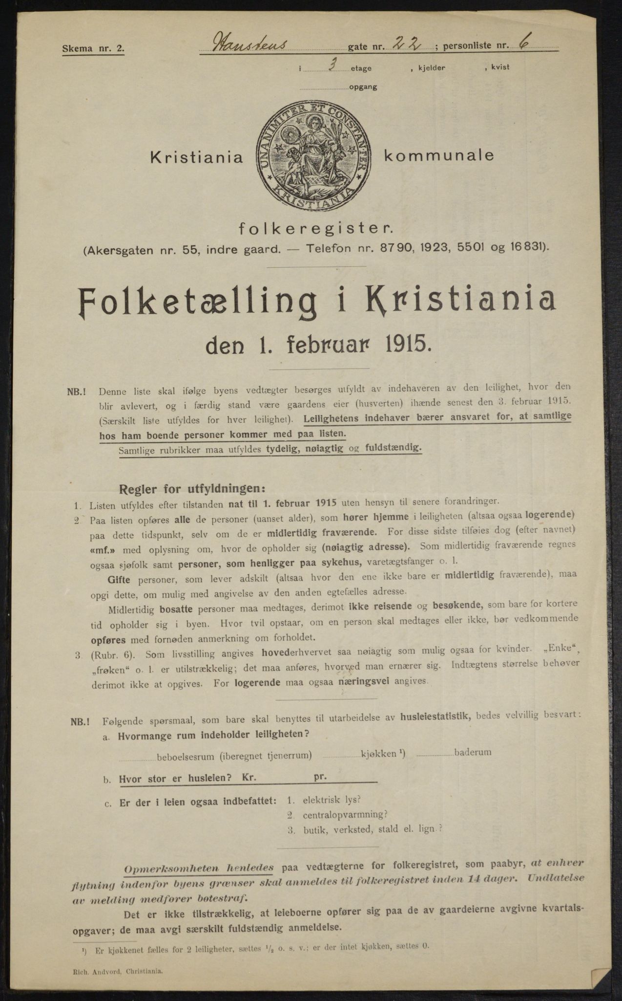 OBA, Municipal Census 1915 for Kristiania, 1915, p. 34639