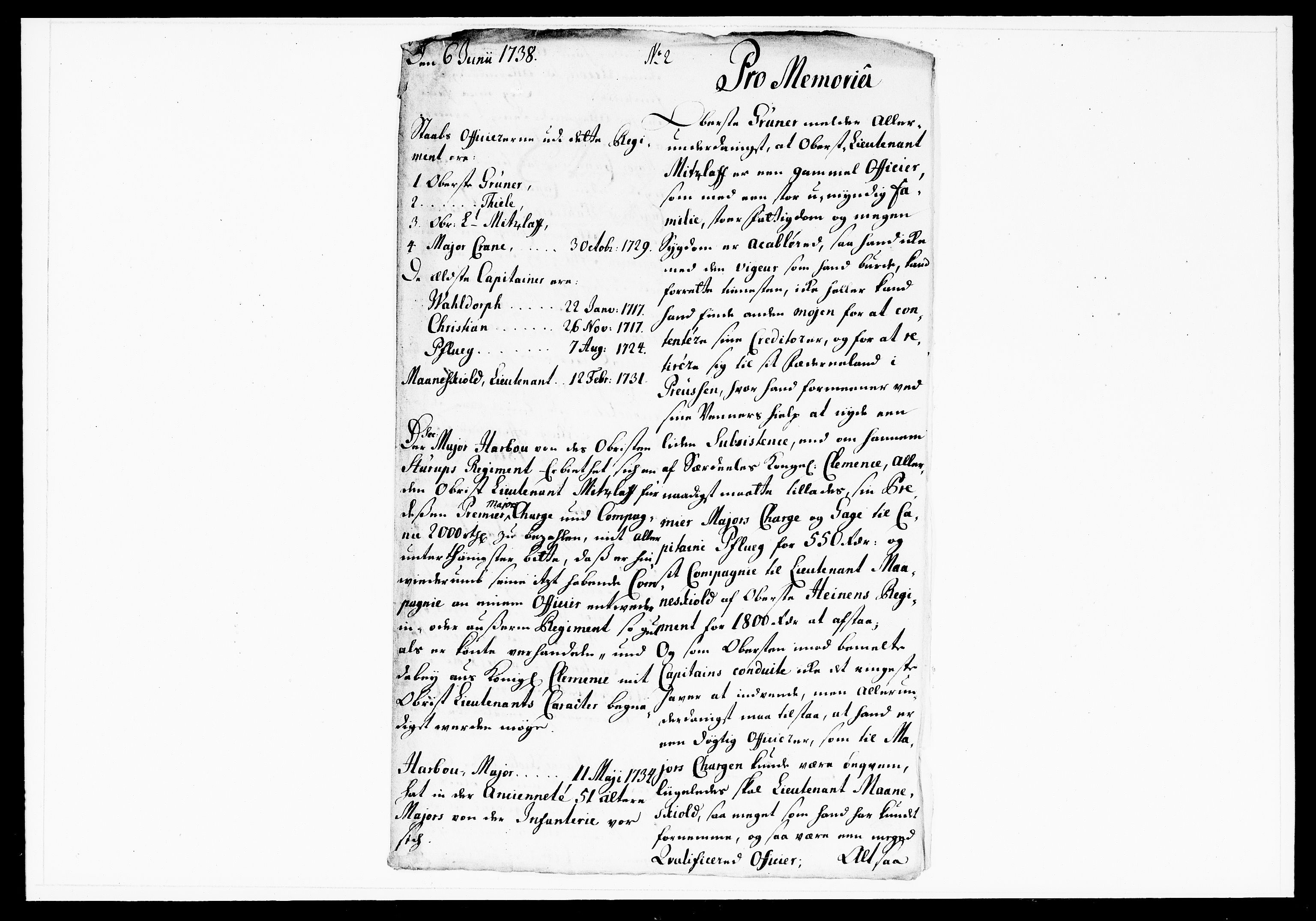 Krigskollegiet, Krigskancelliet, DRA/A-0006/-/1143-1150: Refererede sager, 1738, p. 270