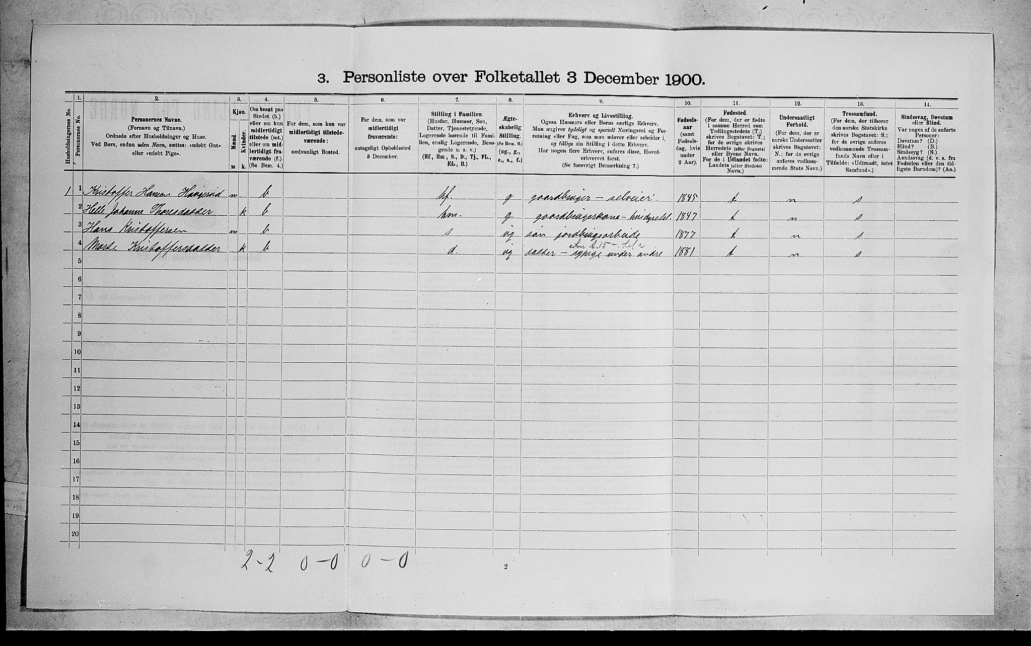 RA, 1900 census for Lier, 1900, p. 1152