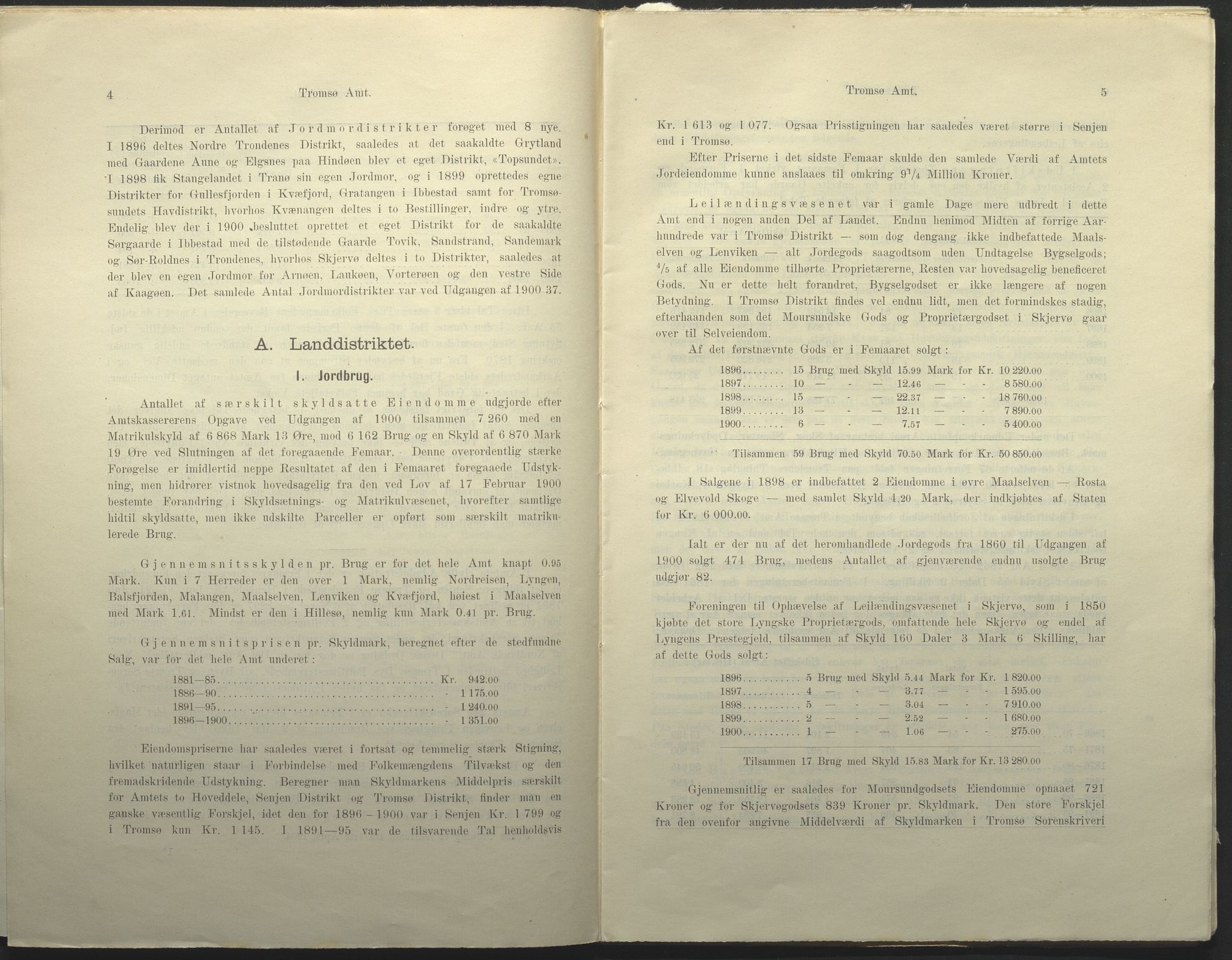 Fylkesmannen i Troms, AV/SATØ-S-0001/A7.25.1/L2072: Femårsberetninger, 1891-1900, p. 307