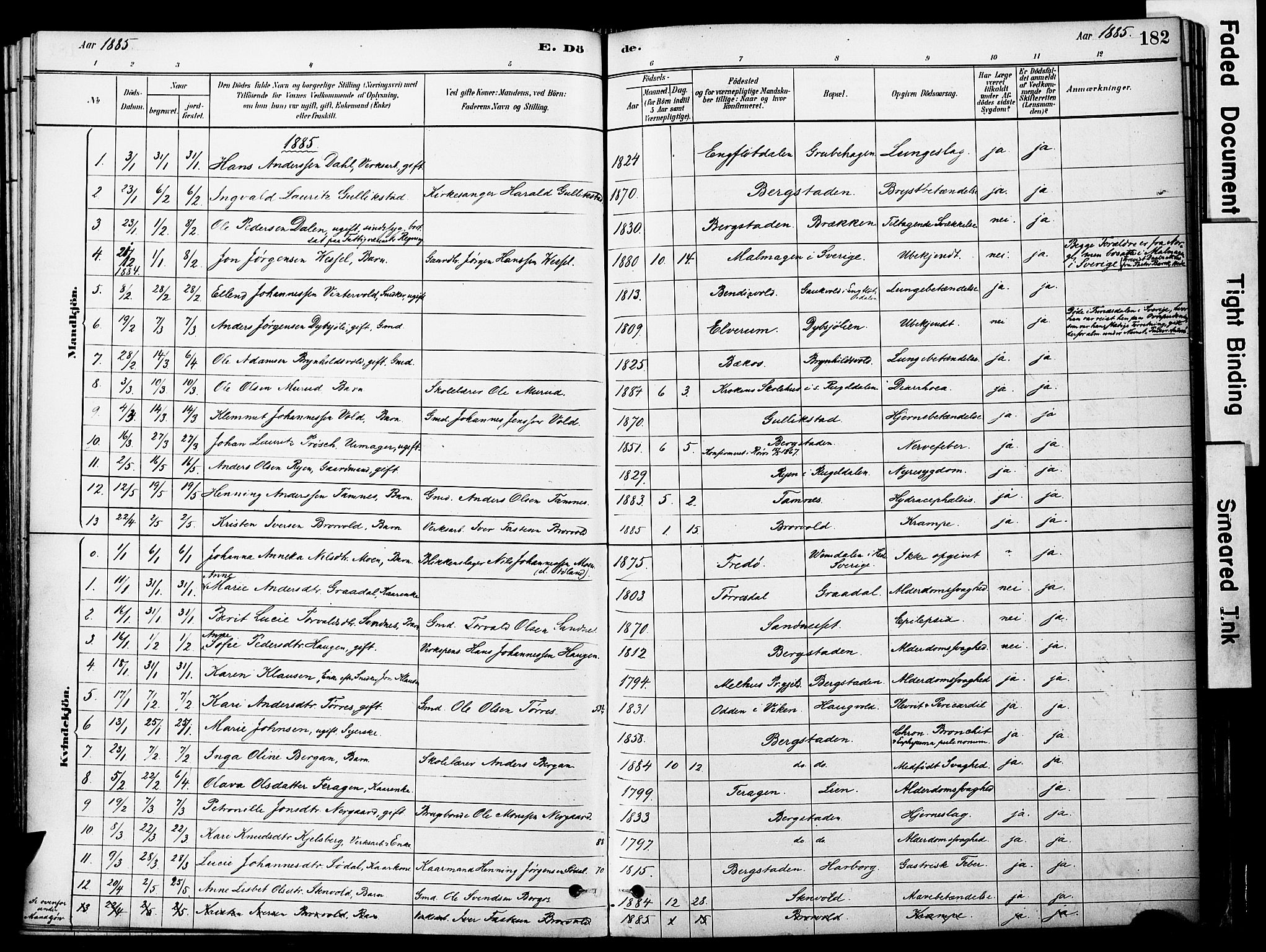 Ministerialprotokoller, klokkerbøker og fødselsregistre - Sør-Trøndelag, SAT/A-1456/681/L0933: Parish register (official) no. 681A11, 1879-1890, p. 182