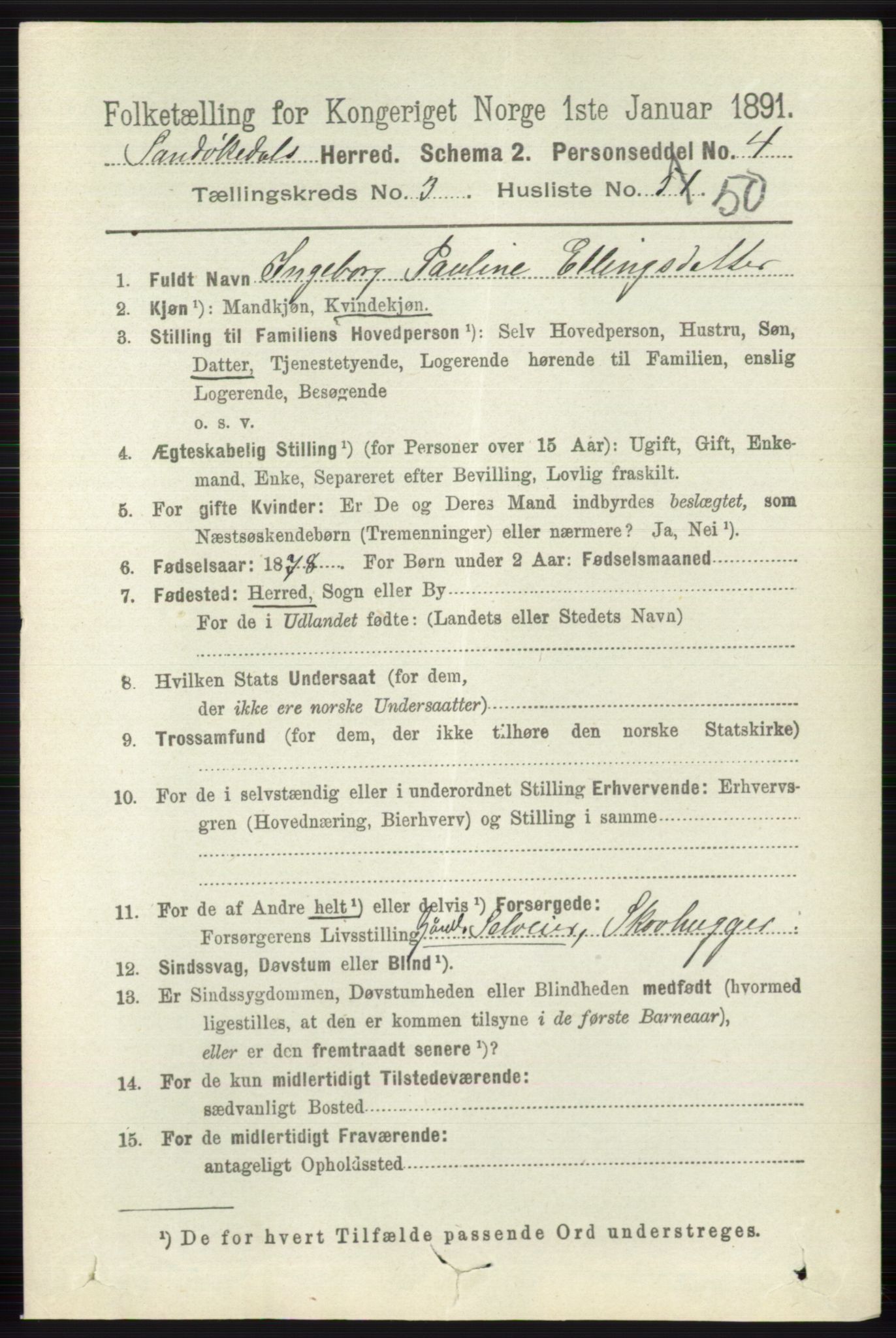 RA, 1891 census for 0816 Sannidal, 1891, p. 1102