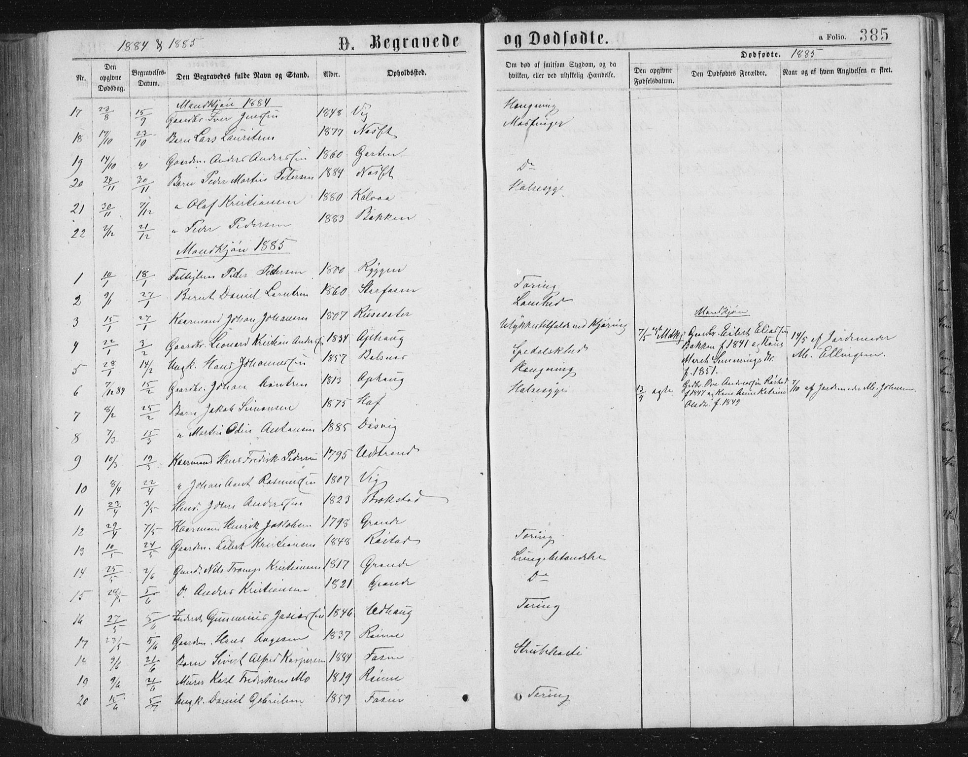 Ministerialprotokoller, klokkerbøker og fødselsregistre - Sør-Trøndelag, SAT/A-1456/659/L0745: Parish register (copy) no. 659C02, 1869-1892, p. 385