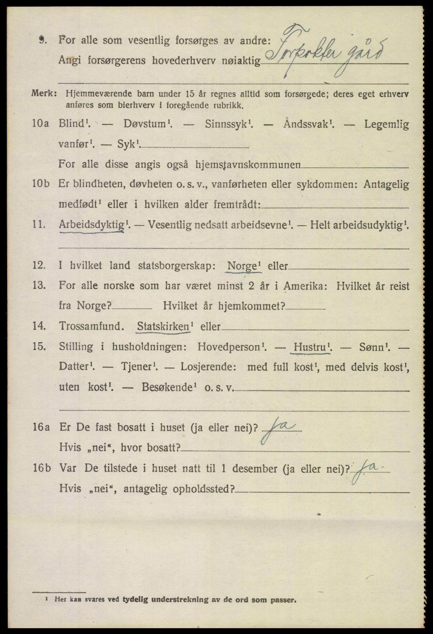 SAH, 1920 census for Nord-Aurdal, 1920, p. 10991