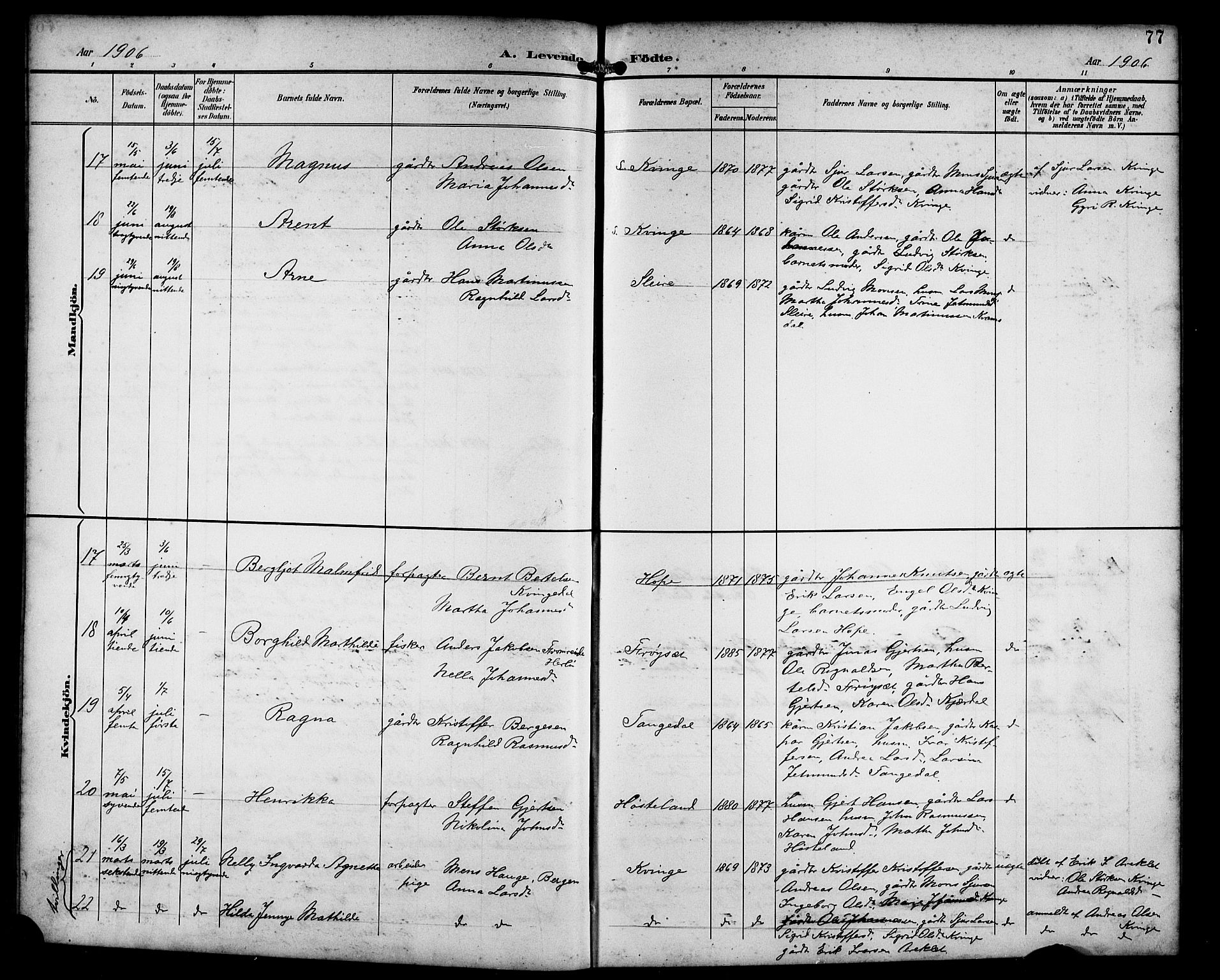 Masfjorden Sokneprestembete, AV/SAB-A-77001: Parish register (copy) no. B 1, 1892-1913, p. 77