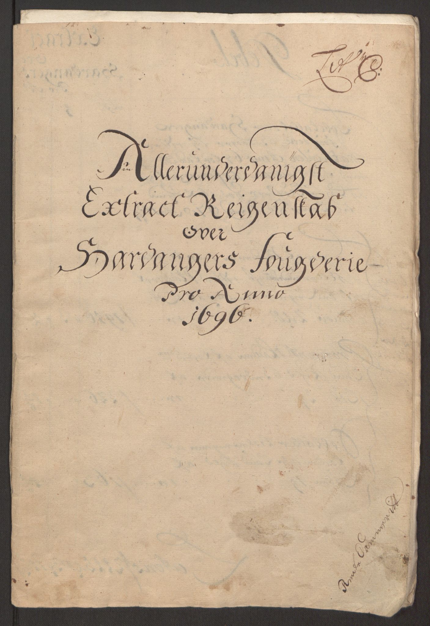 Rentekammeret inntil 1814, Reviderte regnskaper, Fogderegnskap, RA/EA-4092/R48/L2976: Fogderegnskap Sunnhordland og Hardanger, 1695-1696, p. 422