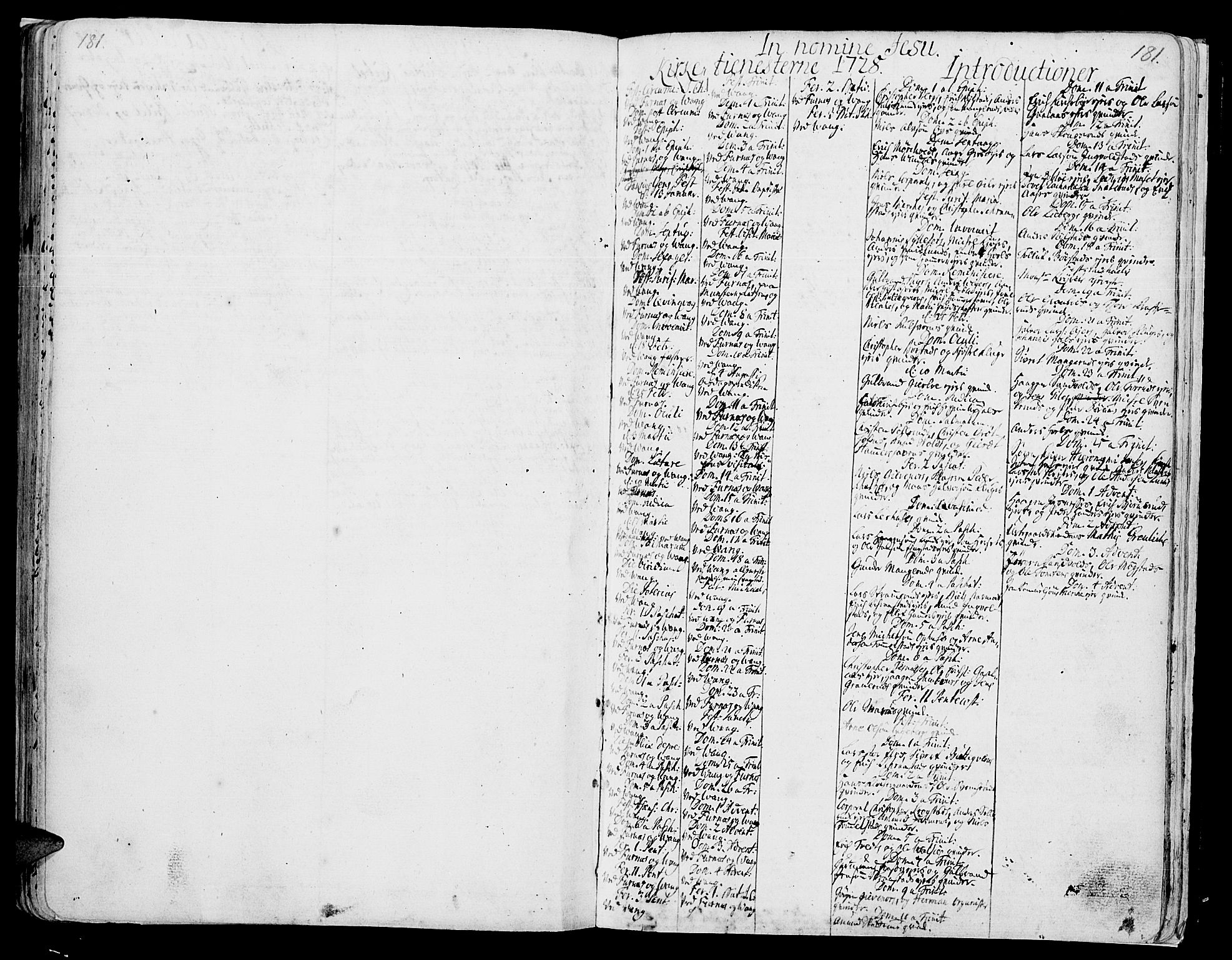 Vang prestekontor, Hedmark, SAH/PREST-008/H/Ha/Haa/L0002A: Parish register (official) no. 2A, 1713-1733, p. 181