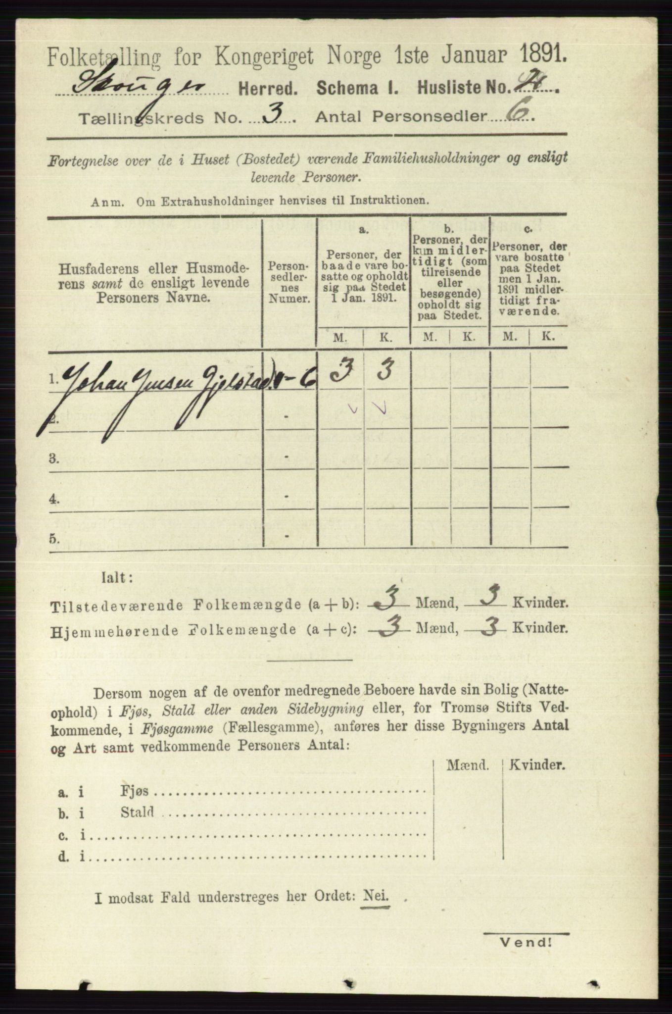 RA, 1891 census for 0712 Skoger, 1891, p. 1494