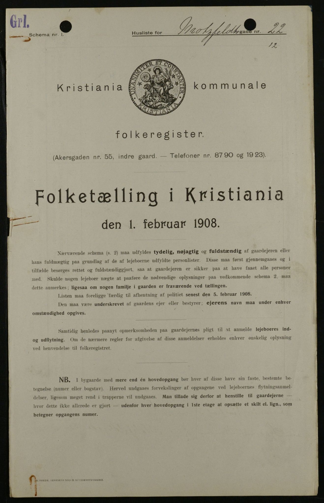 OBA, Municipal Census 1908 for Kristiania, 1908, p. 59439