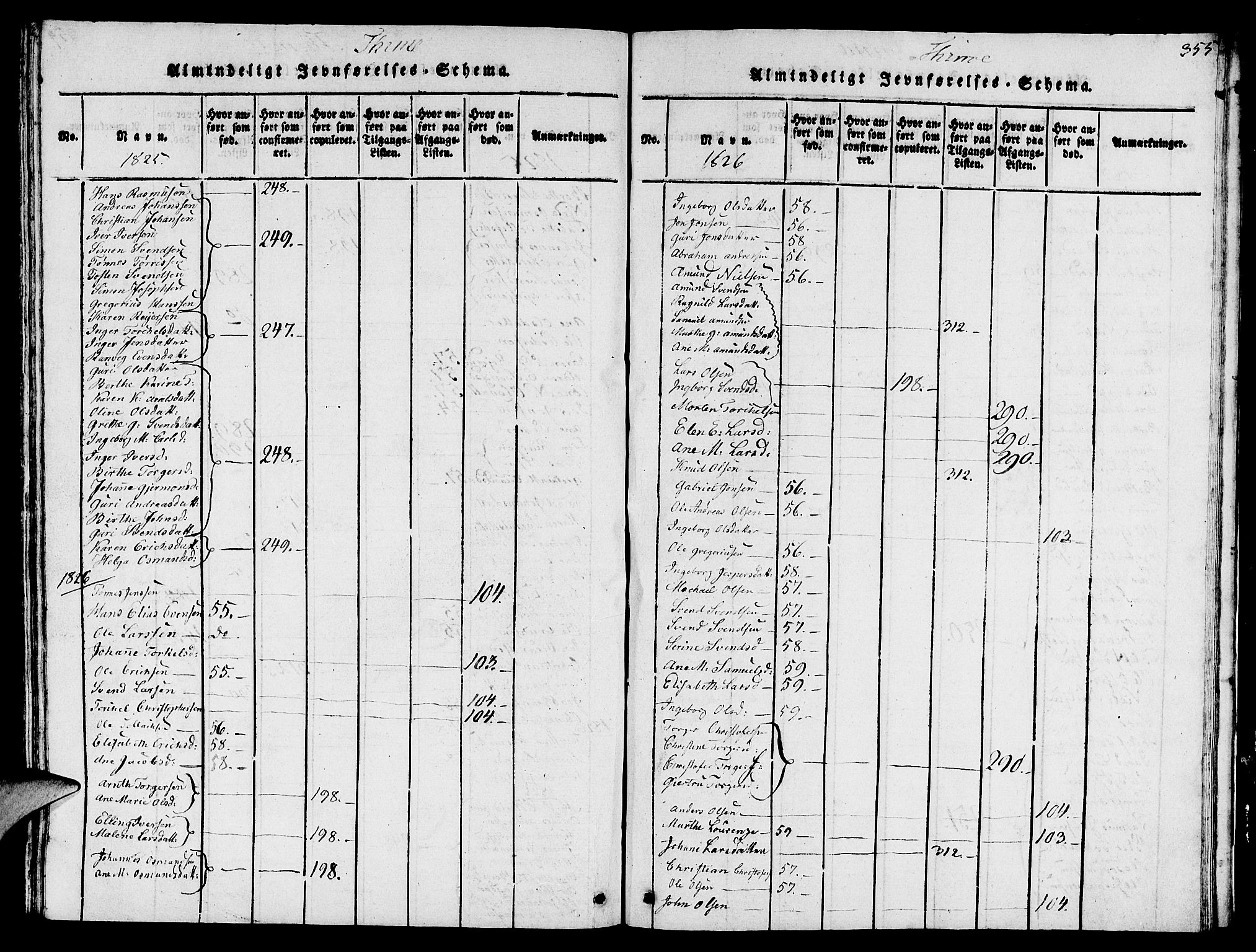 Lye sokneprestkontor, AV/SAST-A-101794/001/30BB/L0001: Parish register (copy) no. B 1 /1, 1816-1826, p. 355