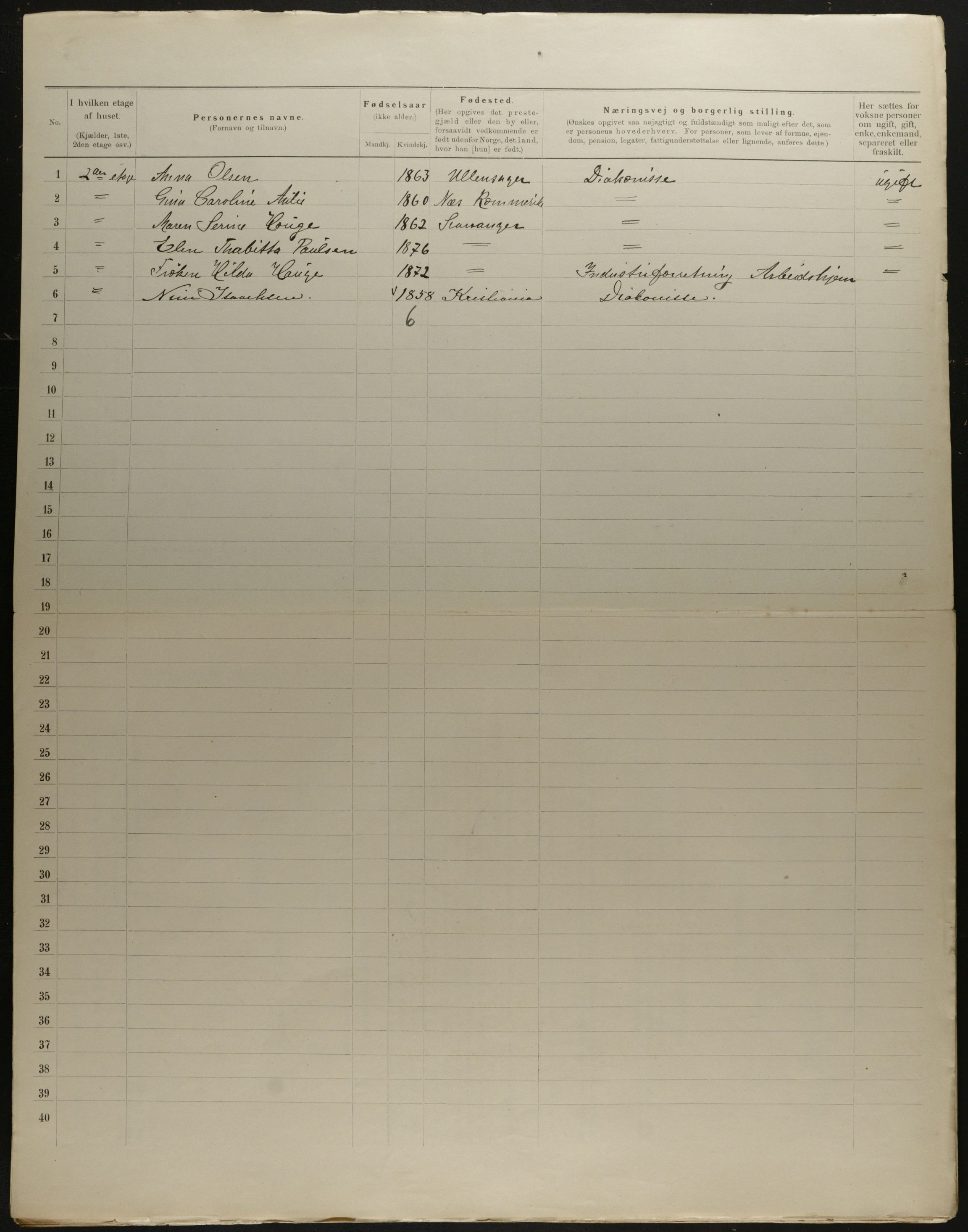 OBA, Municipal Census 1901 for Kristiania, 1901, p. 10607