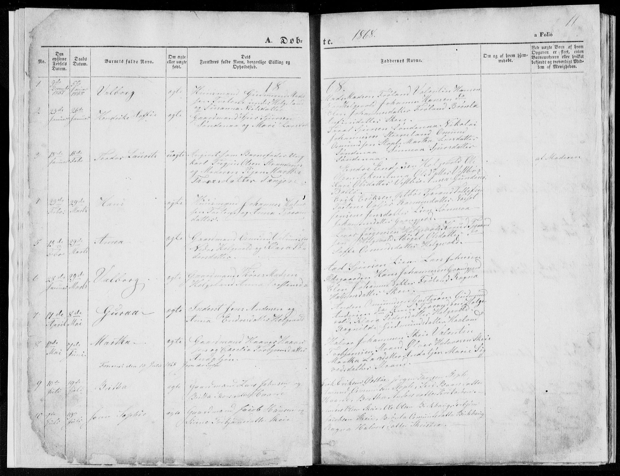 Vikedal sokneprestkontor, SAST/A-101840/01/V: Parish register (copy) no. B 10, 1864-1926, p. 11