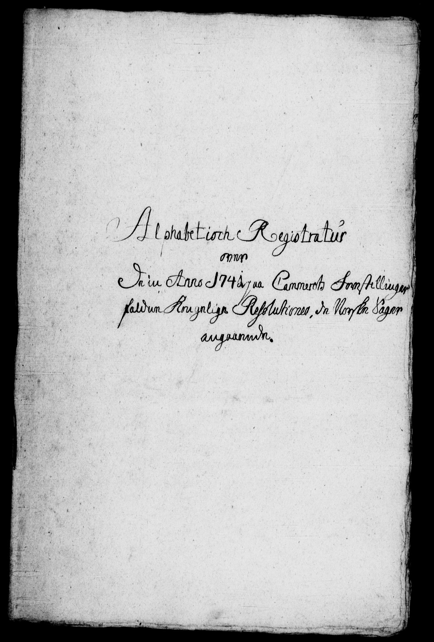 Rentekammeret, Kammerkanselliet, RA/EA-3111/G/Gf/Gfb/L0001: Register til norske relasjons- og resolusjonsprotokoller (merket RK 52.96), 1720-1749, p. 448