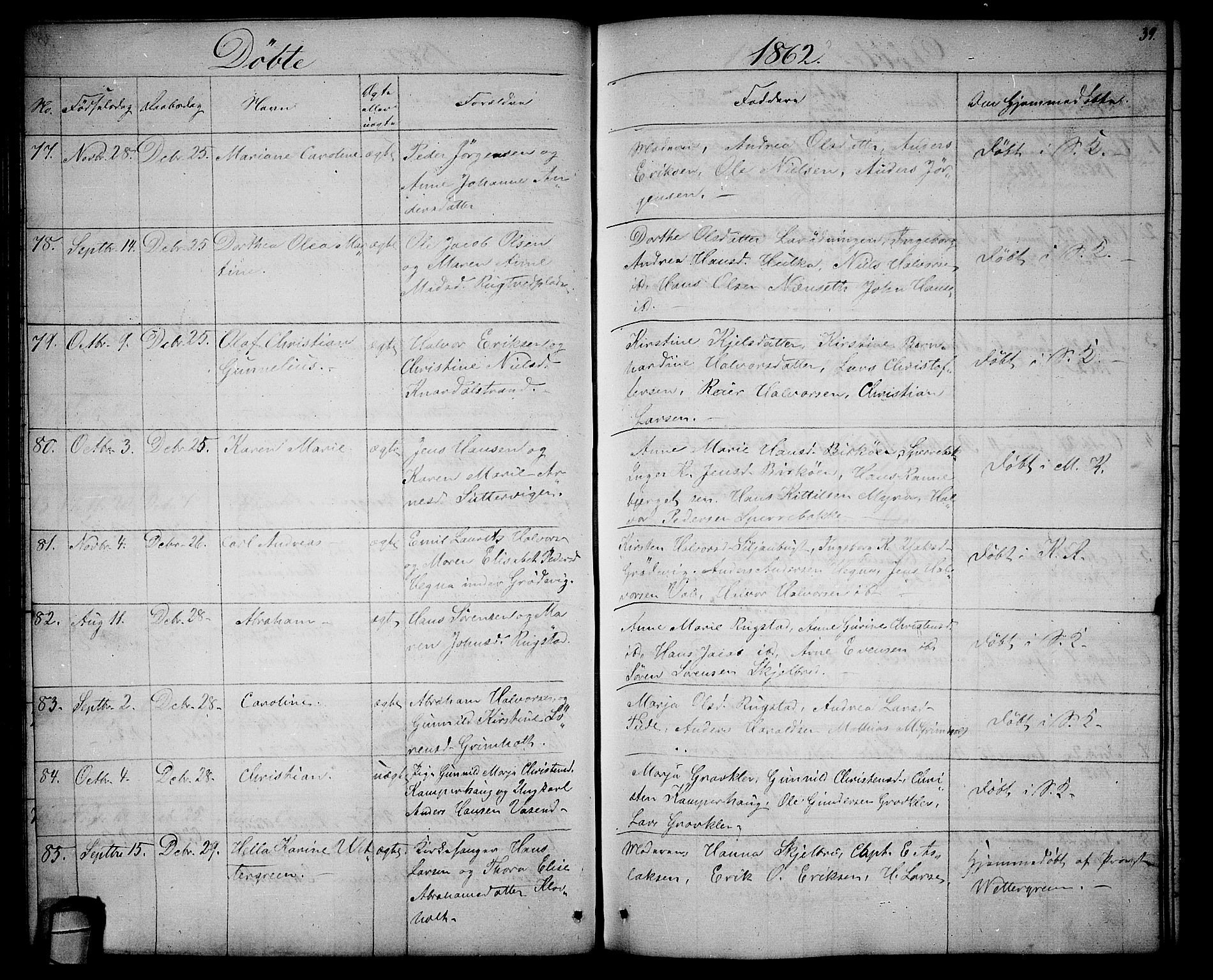 Solum kirkebøker, SAKO/A-306/G/Ga/L0004: Parish register (copy) no. I 4, 1859-1876, p. 39
