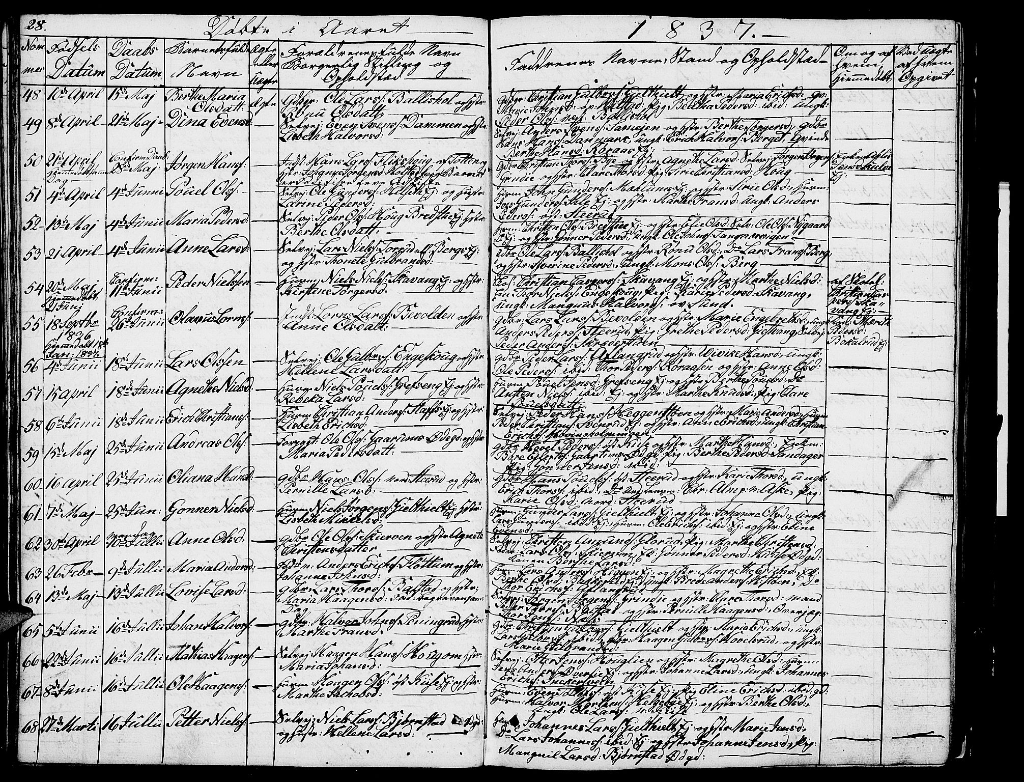 Nes prestekontor, Hedmark, AV/SAH-PREST-020/L/La/L0004: Parish register (copy) no. 4, 1832-1861, p. 28