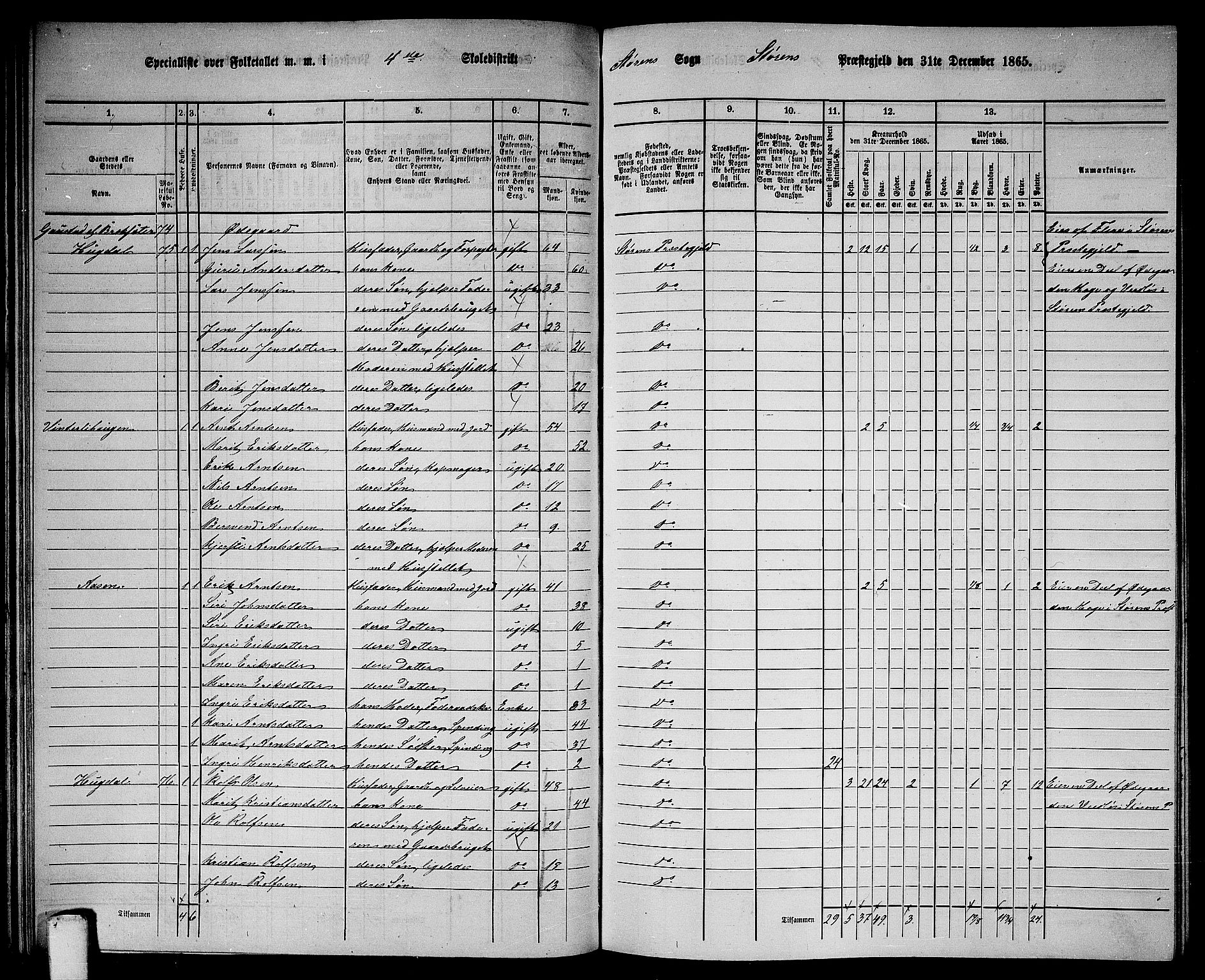 RA, 1865 census for Støren, 1865, p. 75