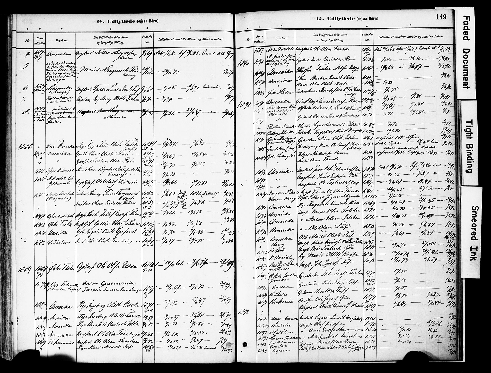 Vestre Slidre prestekontor, SAH/PREST-136/H/Ha/Haa/L0006: Parish register (official) no. 6, 1881-1912, p. 149