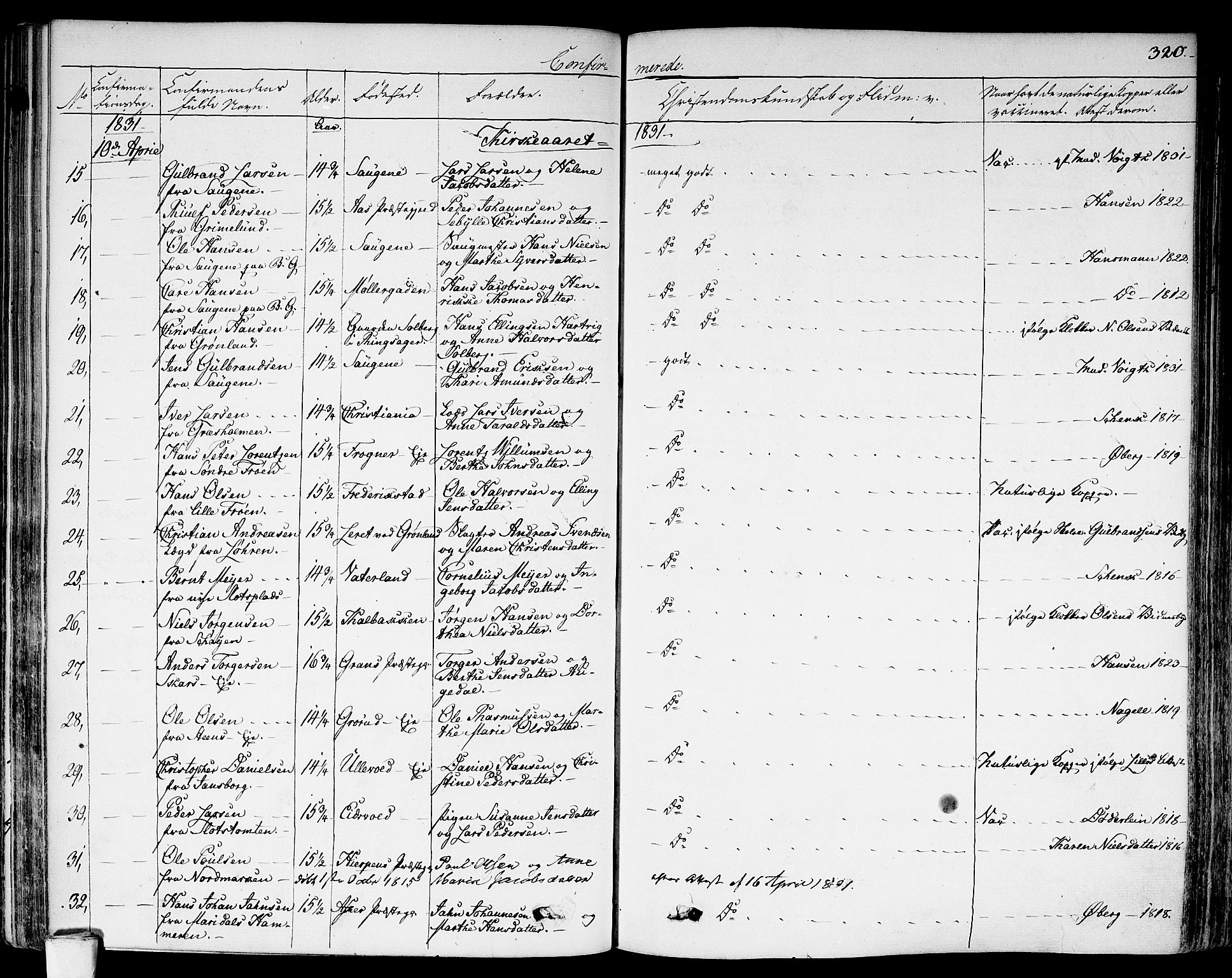 Aker prestekontor kirkebøker, SAO/A-10861/F/L0013: Parish register (official) no. 13, 1828-1837, p. 320