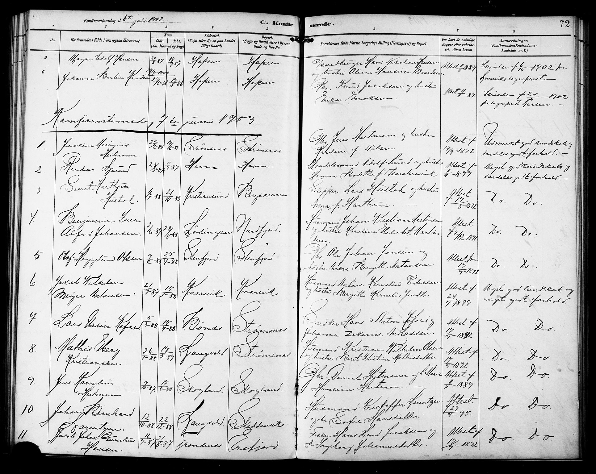 Berg sokneprestkontor, SATØ/S-1318/G/Ga/Gab/L0005klokker: Parish register (copy) no. 5, 1898-1911, p. 72