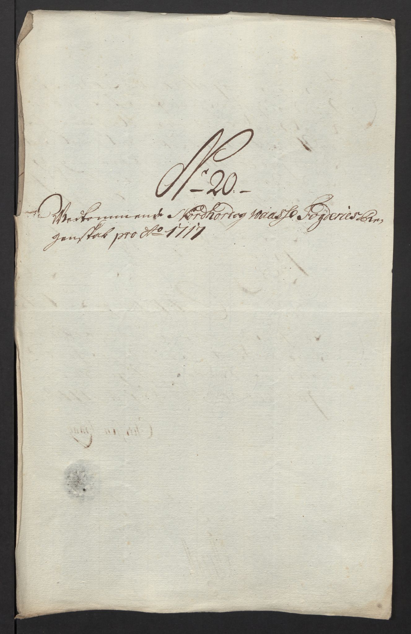 Rentekammeret inntil 1814, Reviderte regnskaper, Fogderegnskap, AV/RA-EA-4092/R51/L3201: Fogderegnskap Nordhordland og Voss, 1717, p. 116