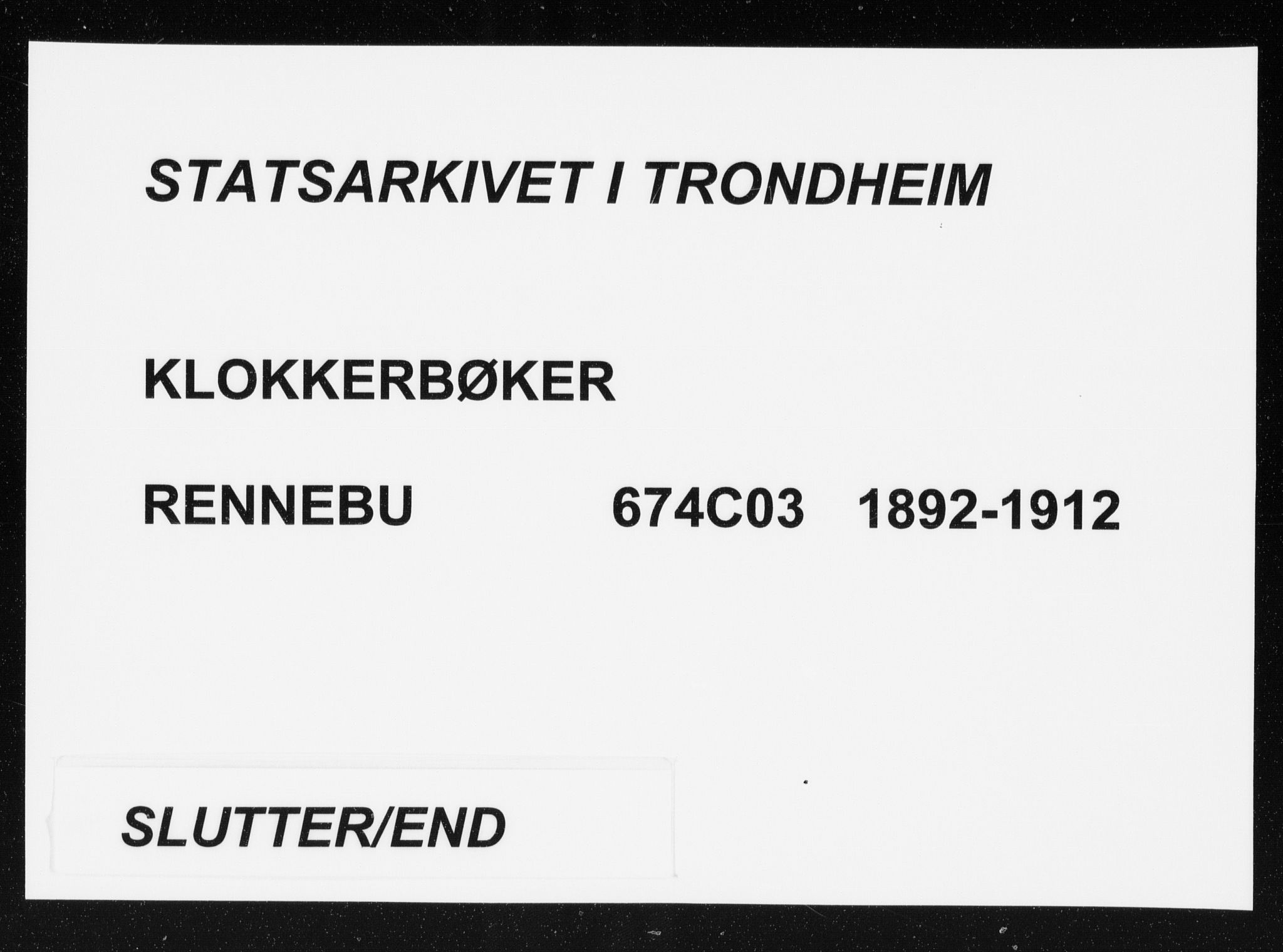 Ministerialprotokoller, klokkerbøker og fødselsregistre - Sør-Trøndelag, SAT/A-1456/674/L0876: Parish register (copy) no. 674C03, 1892-1912