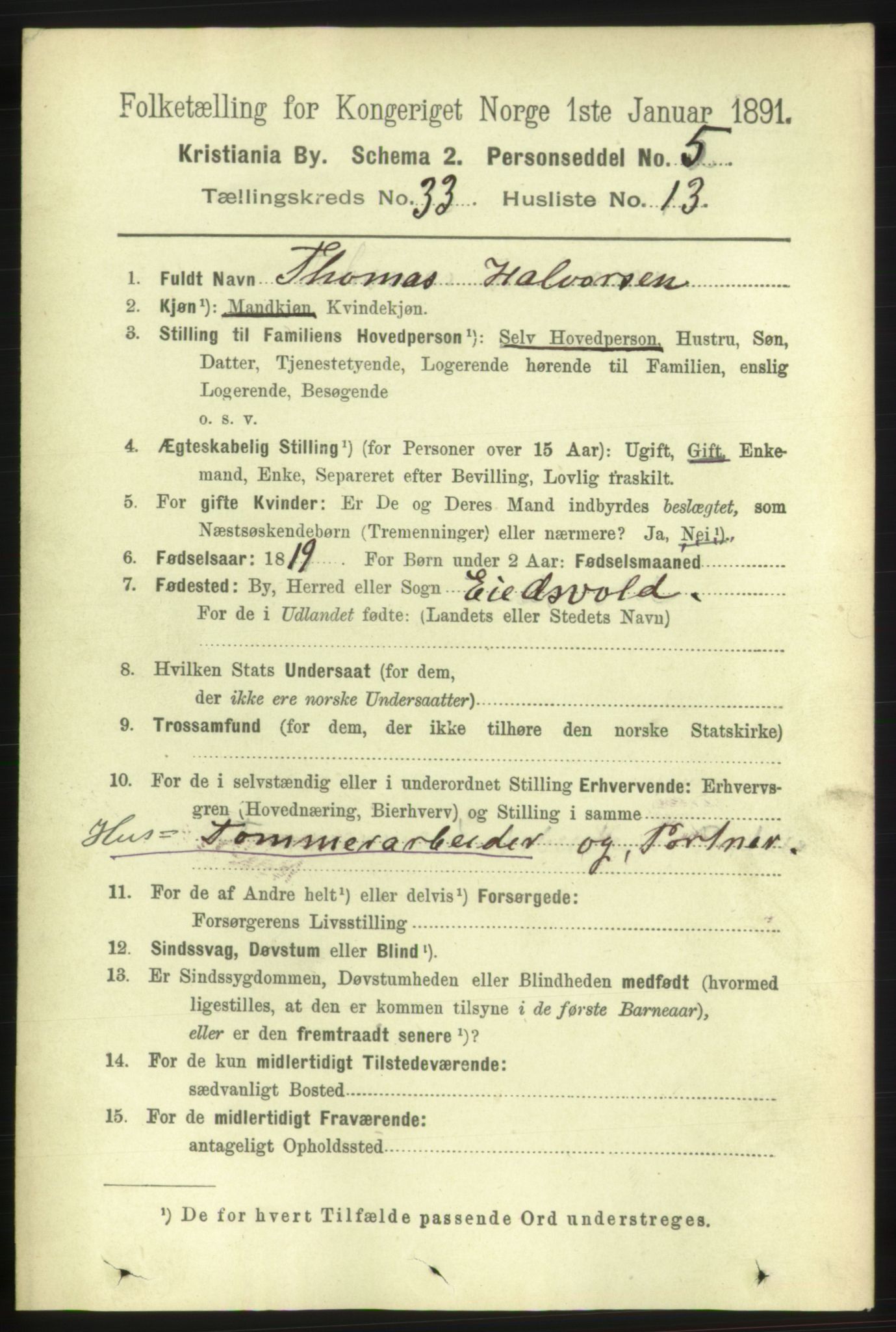 RA, 1891 census for 0301 Kristiania, 1891, p. 17917