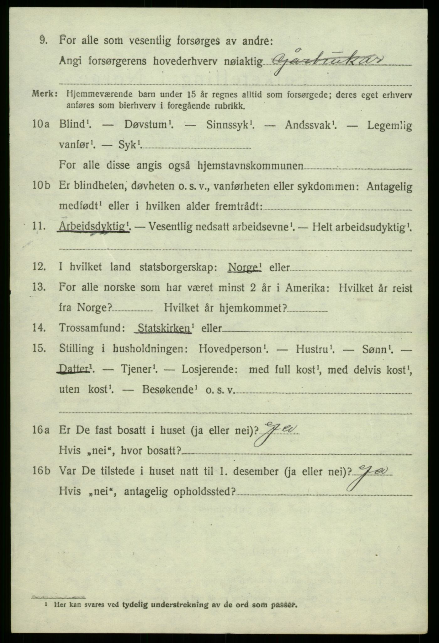 SAB, 1920 census for Samnanger, 1920, p. 3532