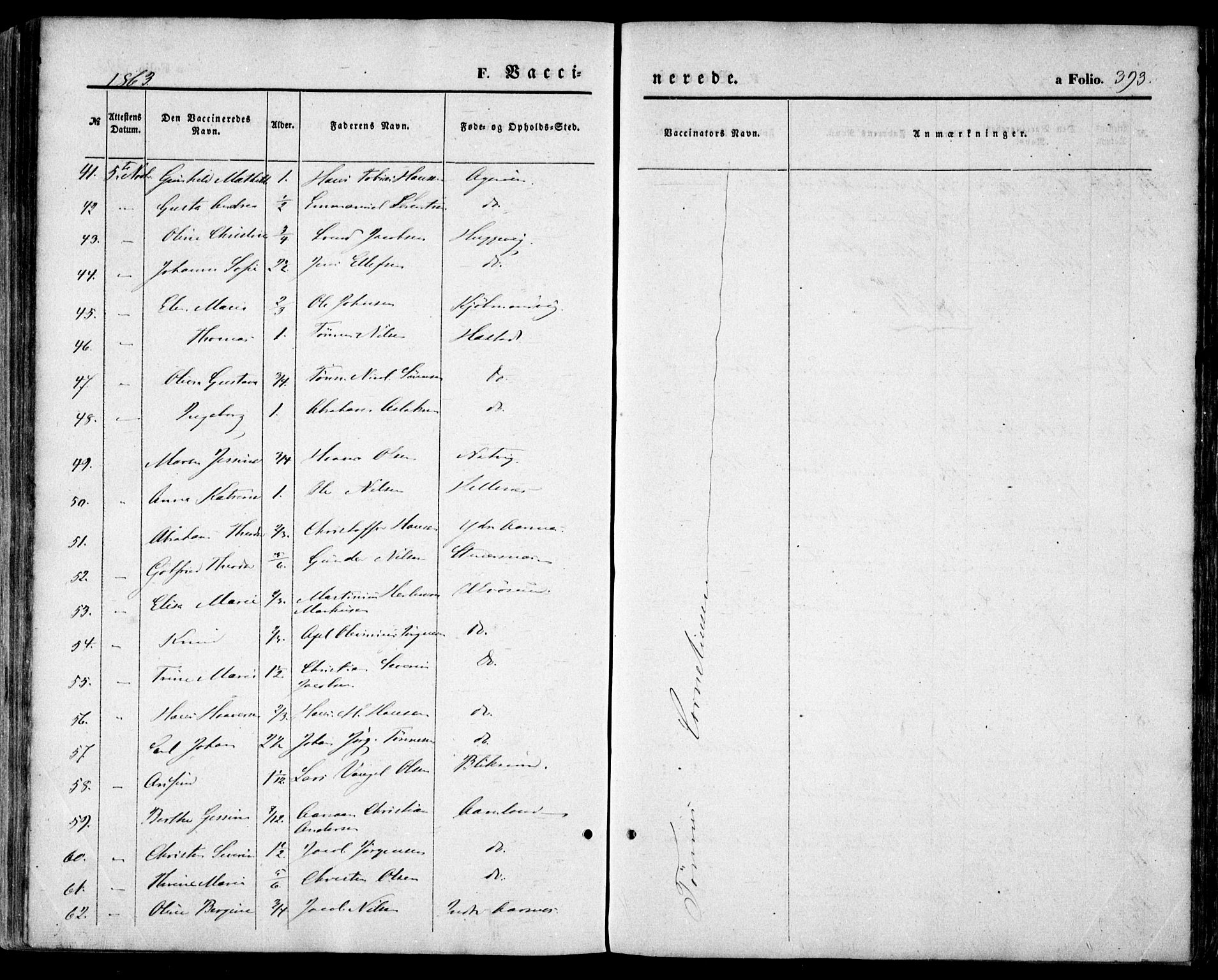 Høvåg sokneprestkontor, SAK/1111-0025/F/Fa/L0004: Parish register (official) no. A 4, 1859-1877, p. 393