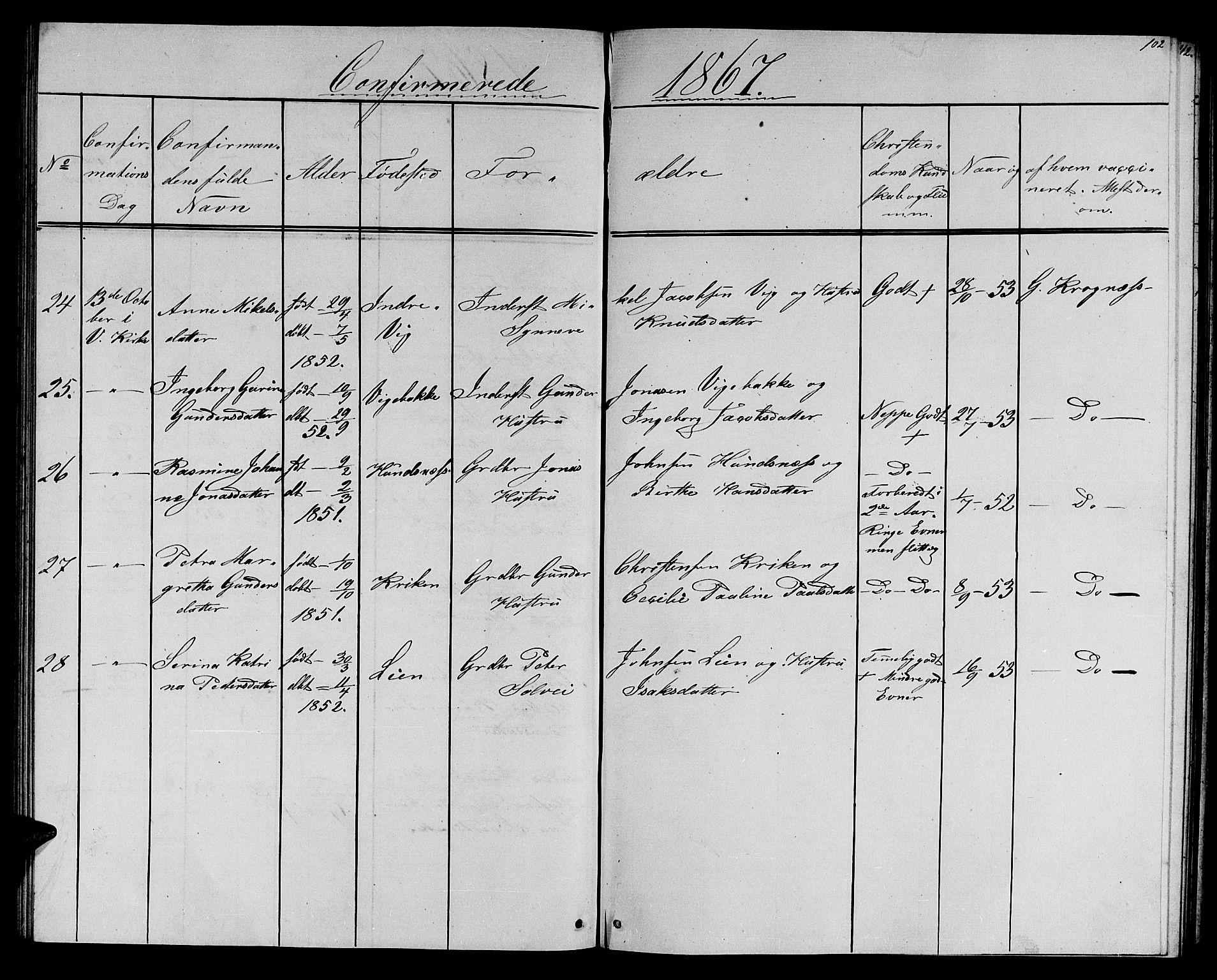 Ministerialprotokoller, klokkerbøker og fødselsregistre - Møre og Romsdal, AV/SAT-A-1454/501/L0015: Parish register (copy) no. 501C01, 1854-1867, p. 102