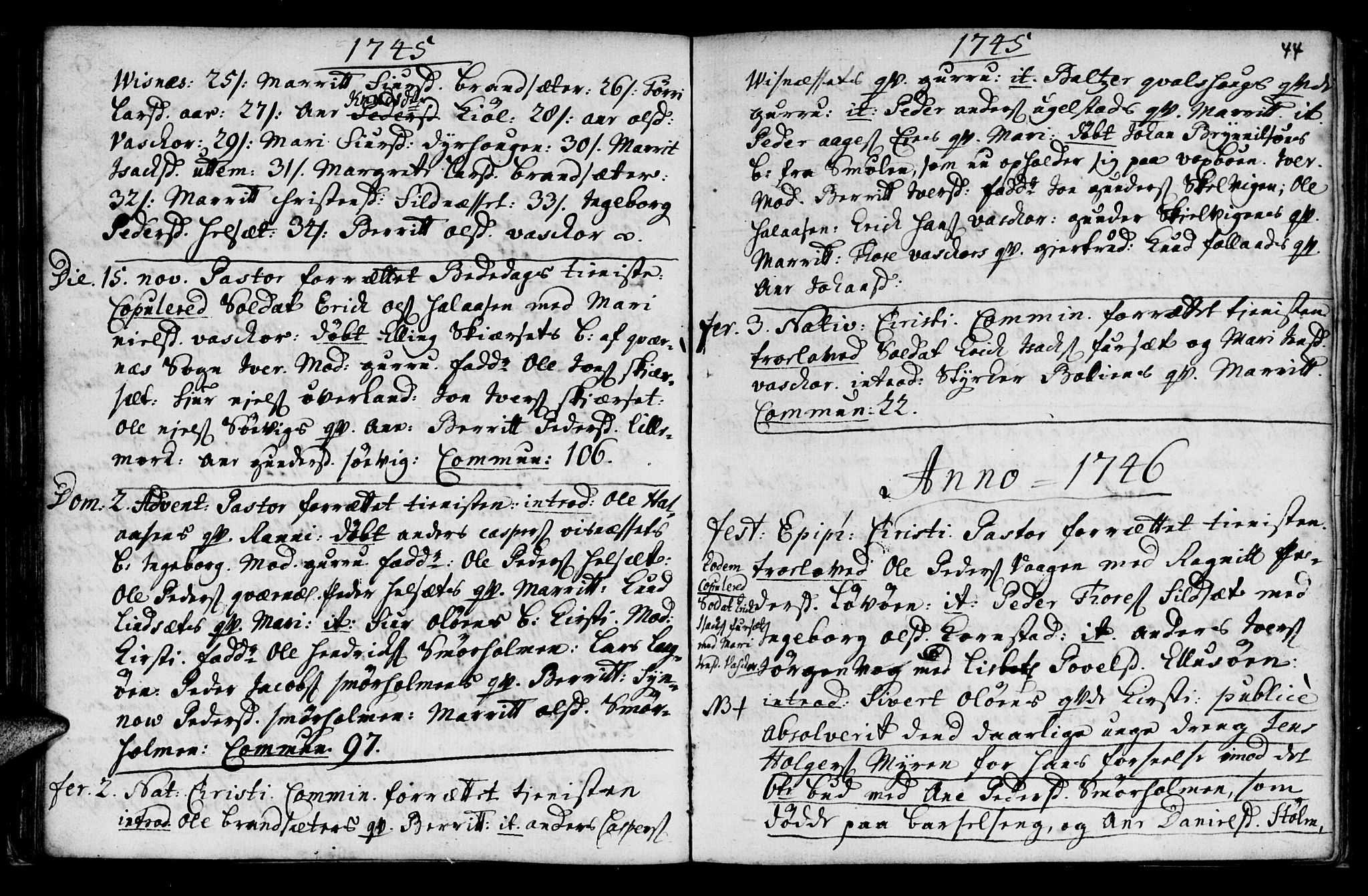 Ministerialprotokoller, klokkerbøker og fødselsregistre - Møre og Romsdal, SAT/A-1454/570/L0827: Parish register (official) no. 570A01, 1737-1749, p. 44