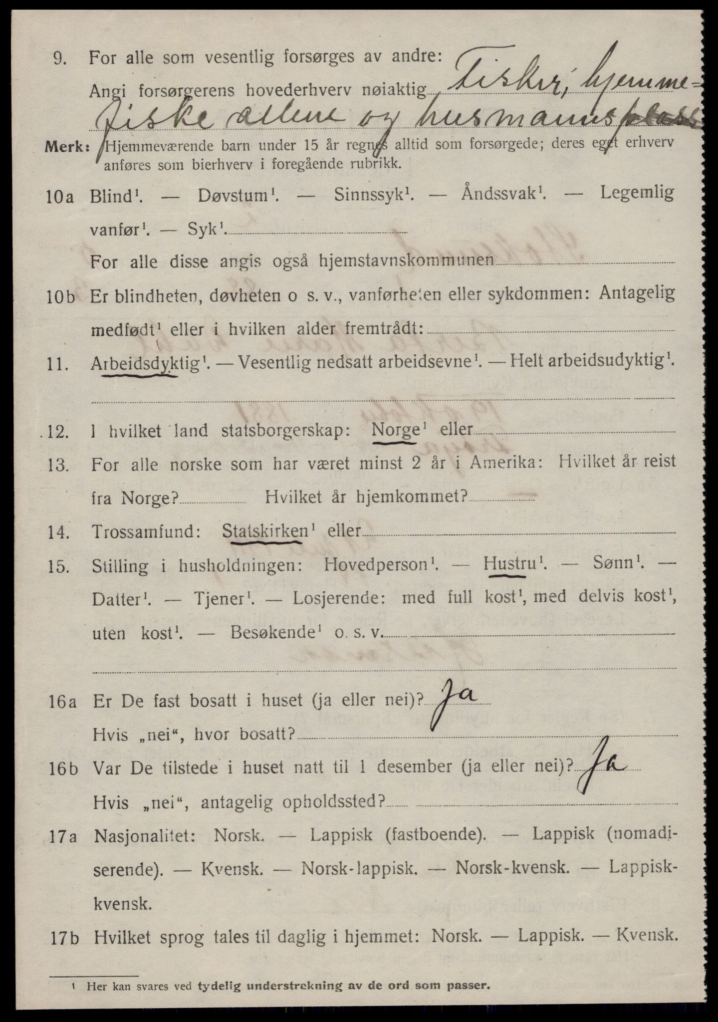 SAT, 1920 census for Stoksund, 1920, p. 2591