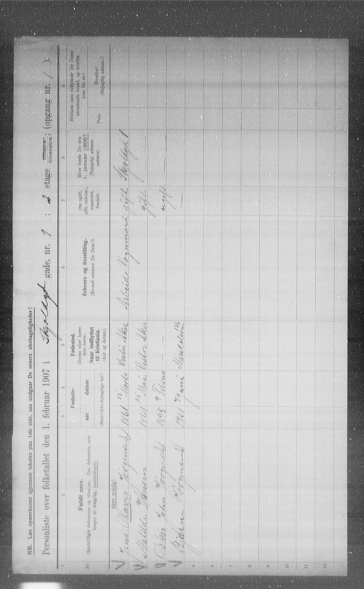 OBA, Municipal Census 1907 for Kristiania, 1907, p. 49102