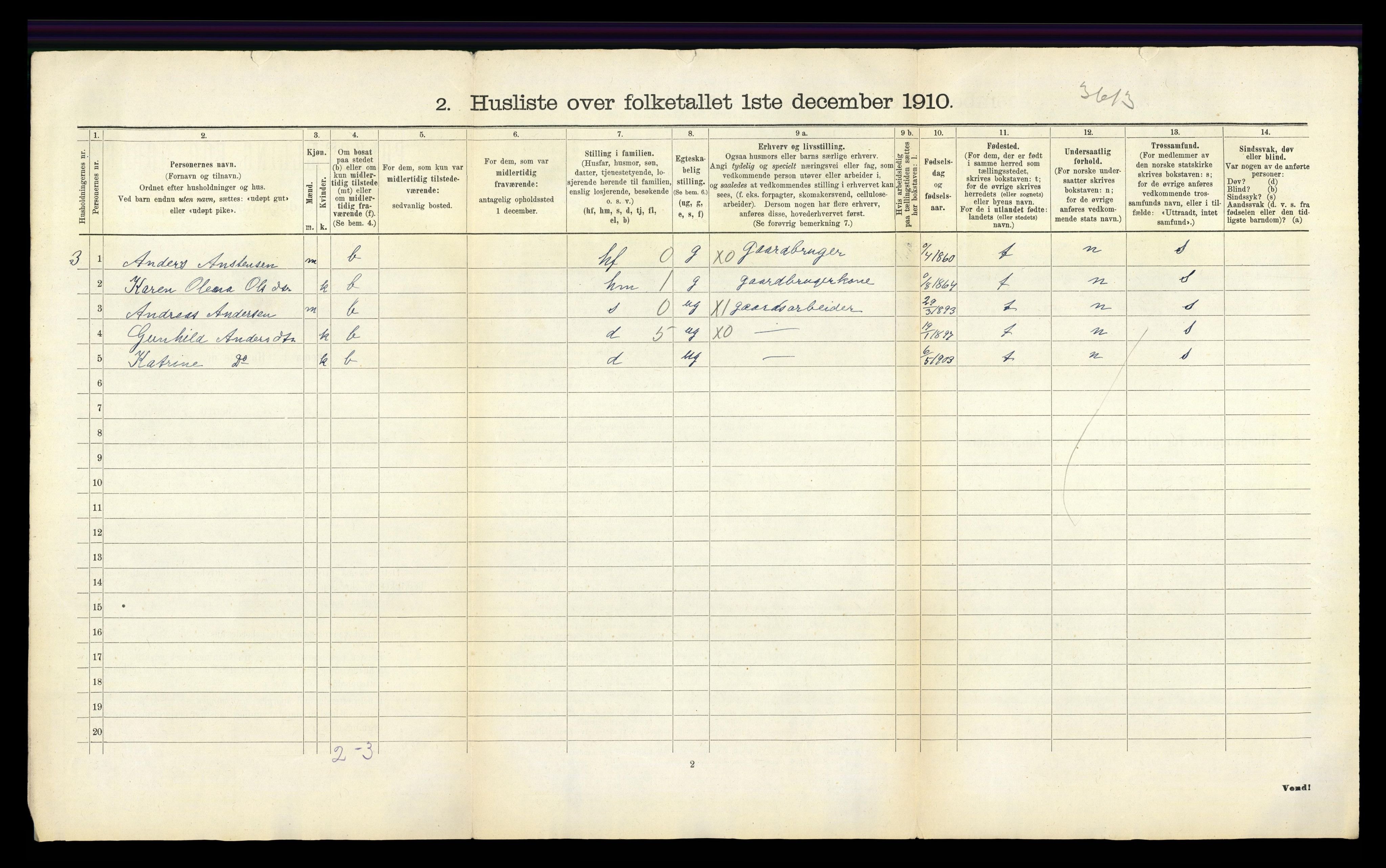 RA, 1910 census for Bakke, 1910, p. 48