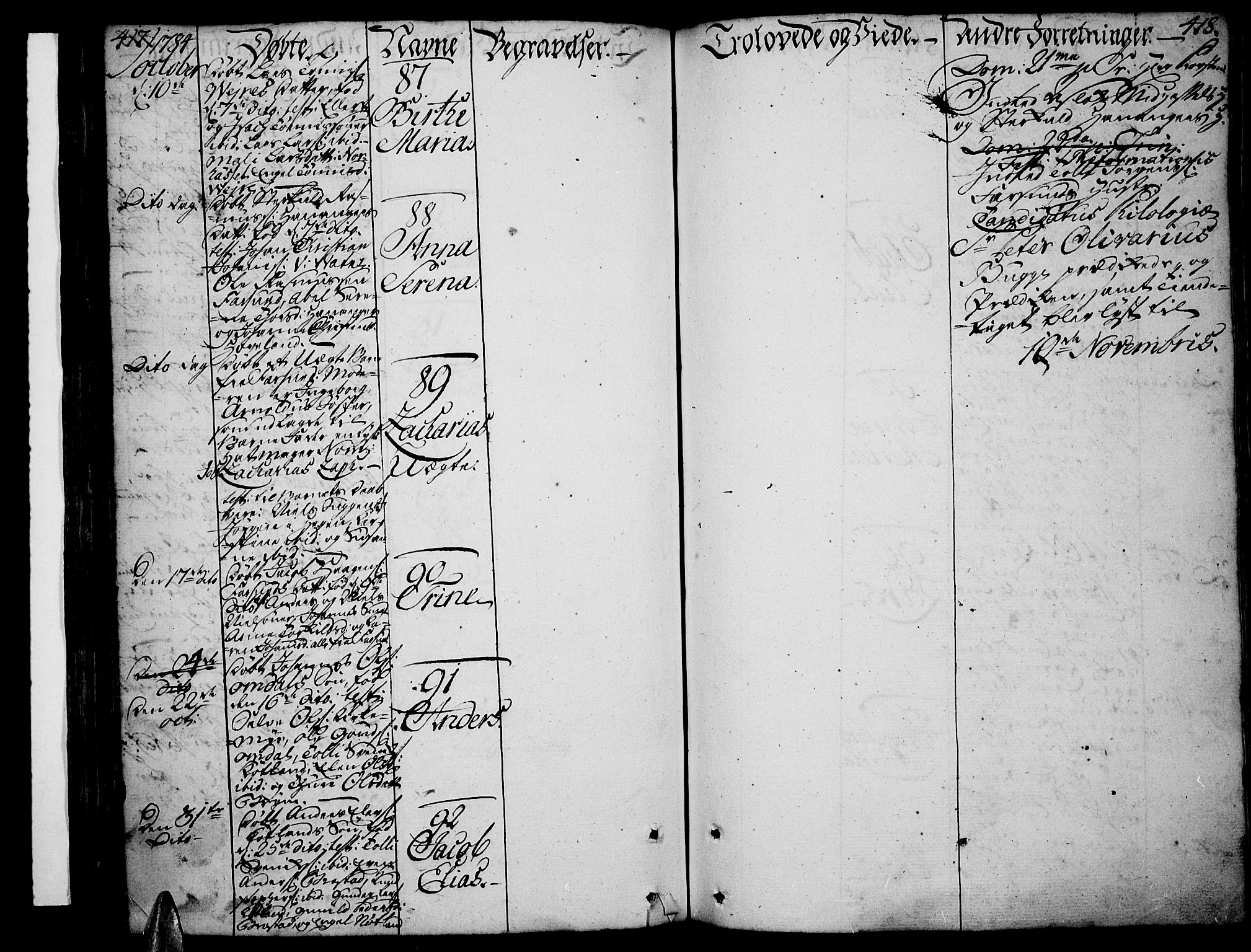 Lista sokneprestkontor, AV/SAK-1111-0027/F/Fa/L0004: Parish register (official) no. A 4, 1768-1794, p. 417-418