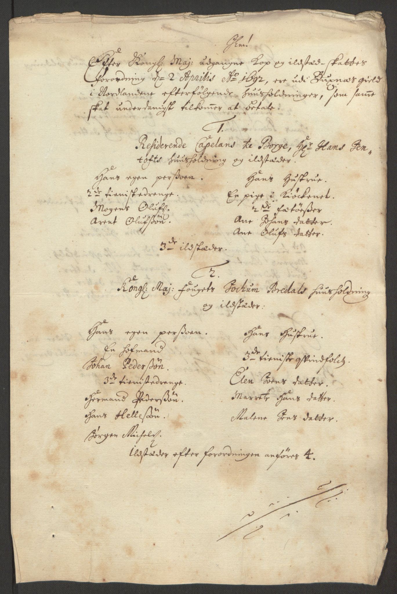 Rentekammeret inntil 1814, Reviderte regnskaper, Fogderegnskap, AV/RA-EA-4092/R67/L4675: Fogderegnskap Vesterålen, Andenes og Lofoten, 1691-1693, p. 189