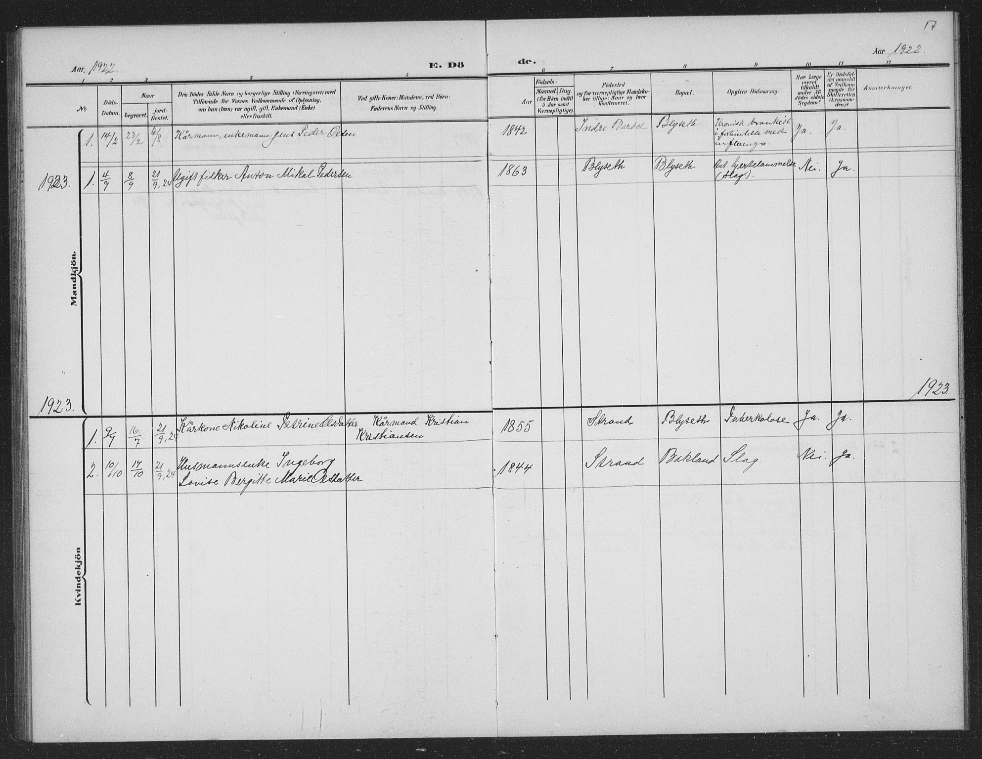 Ministerialprotokoller, klokkerbøker og fødselsregistre - Nordland, AV/SAT-A-1459/833/L0502: Parish register (copy) no. 833C01, 1906-1934, p. 17