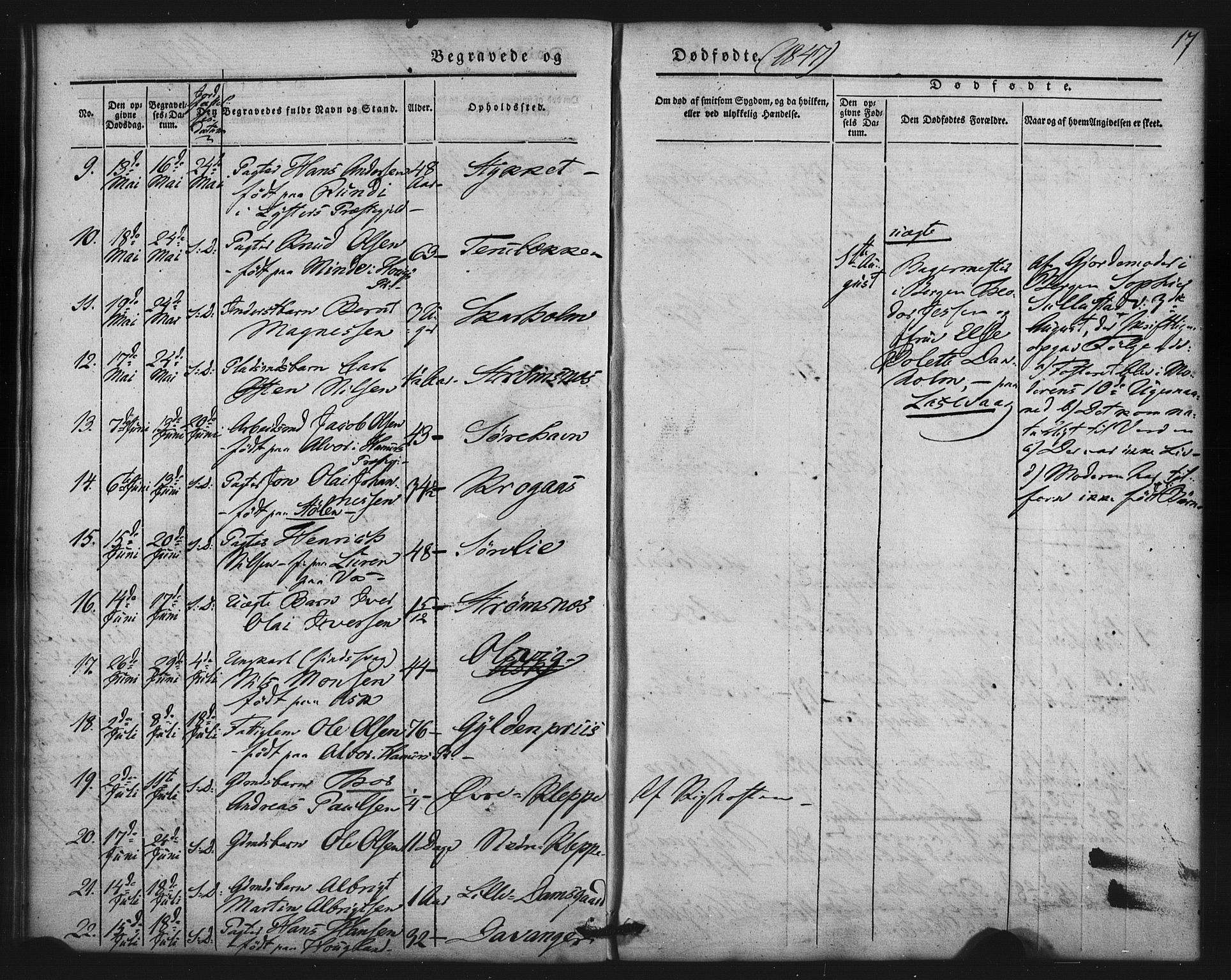 Askøy Sokneprestembete, AV/SAB-A-74101/H/Ha/Haa/Haaa/L0007: Parish register (official) no. A 7, 1842-1852, p. 17