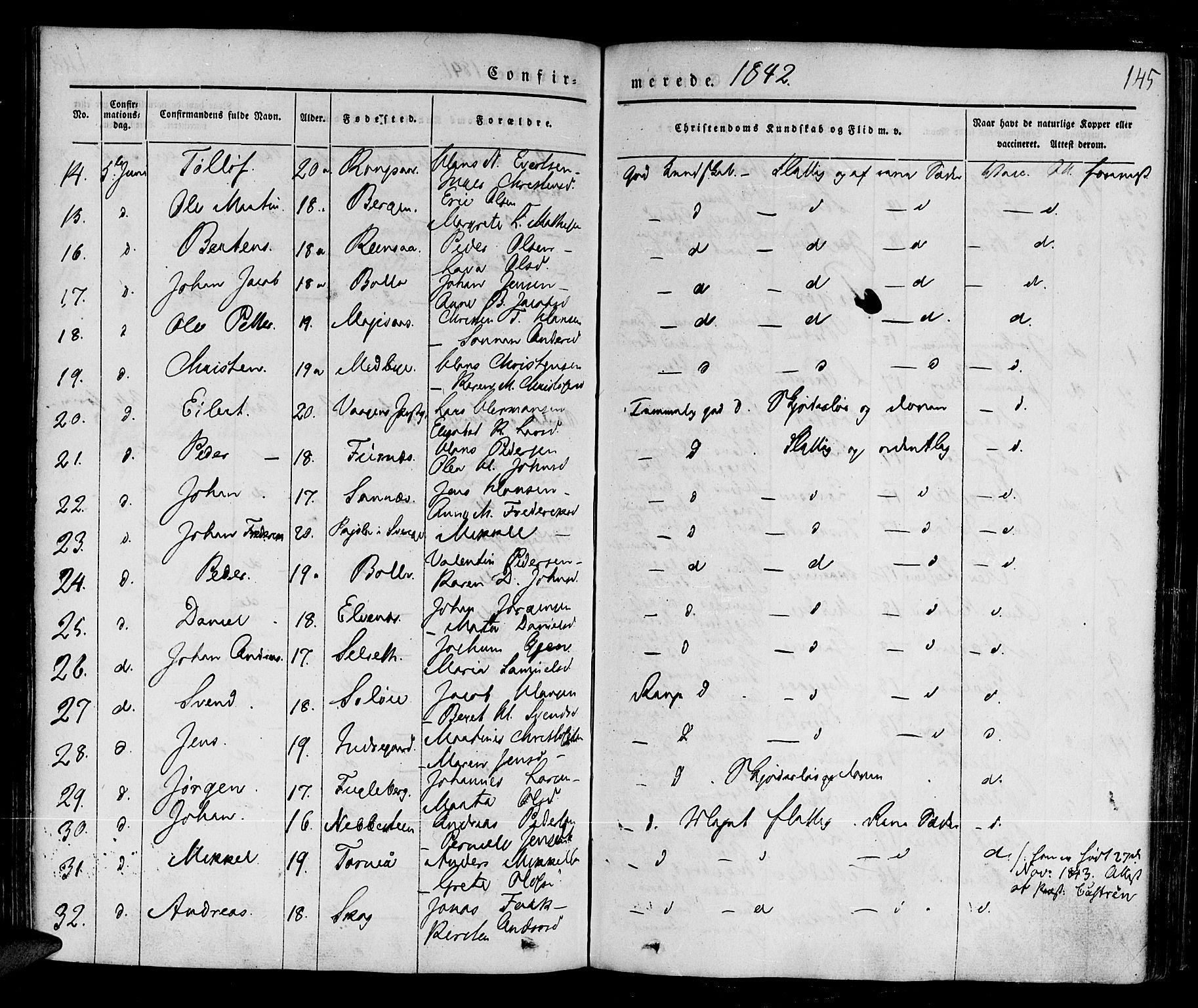 Ibestad sokneprestembete, SATØ/S-0077/H/Ha/Haa/L0006kirke: Parish register (official) no. 6, 1837-1850, p. 145