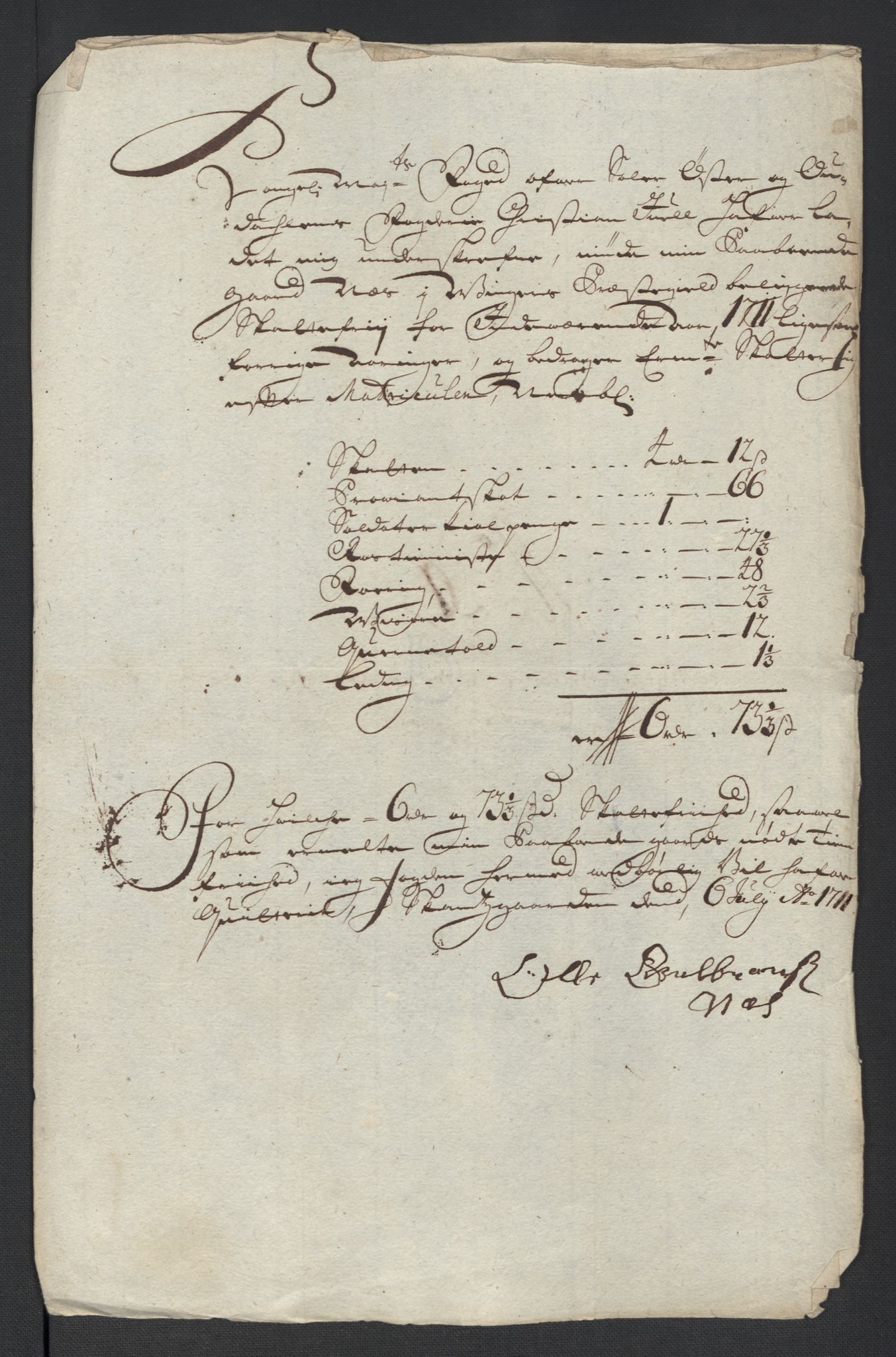 Rentekammeret inntil 1814, Reviderte regnskaper, Fogderegnskap, RA/EA-4092/R13/L0848: Fogderegnskap Solør, Odal og Østerdal, 1711, p. 301