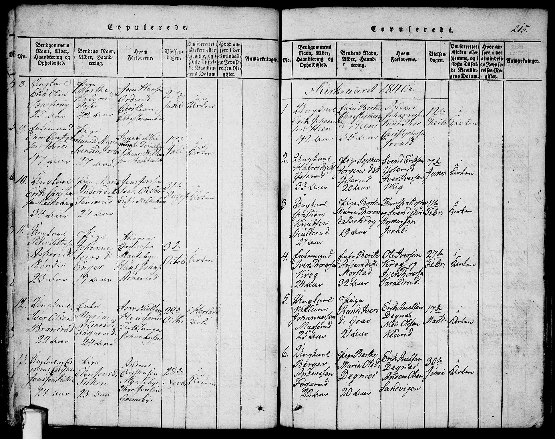 Rødenes prestekontor Kirkebøker, AV/SAO-A-2005/G/Ga/L0001: Parish register (copy) no.  I 1, 1814-1841, p. 215