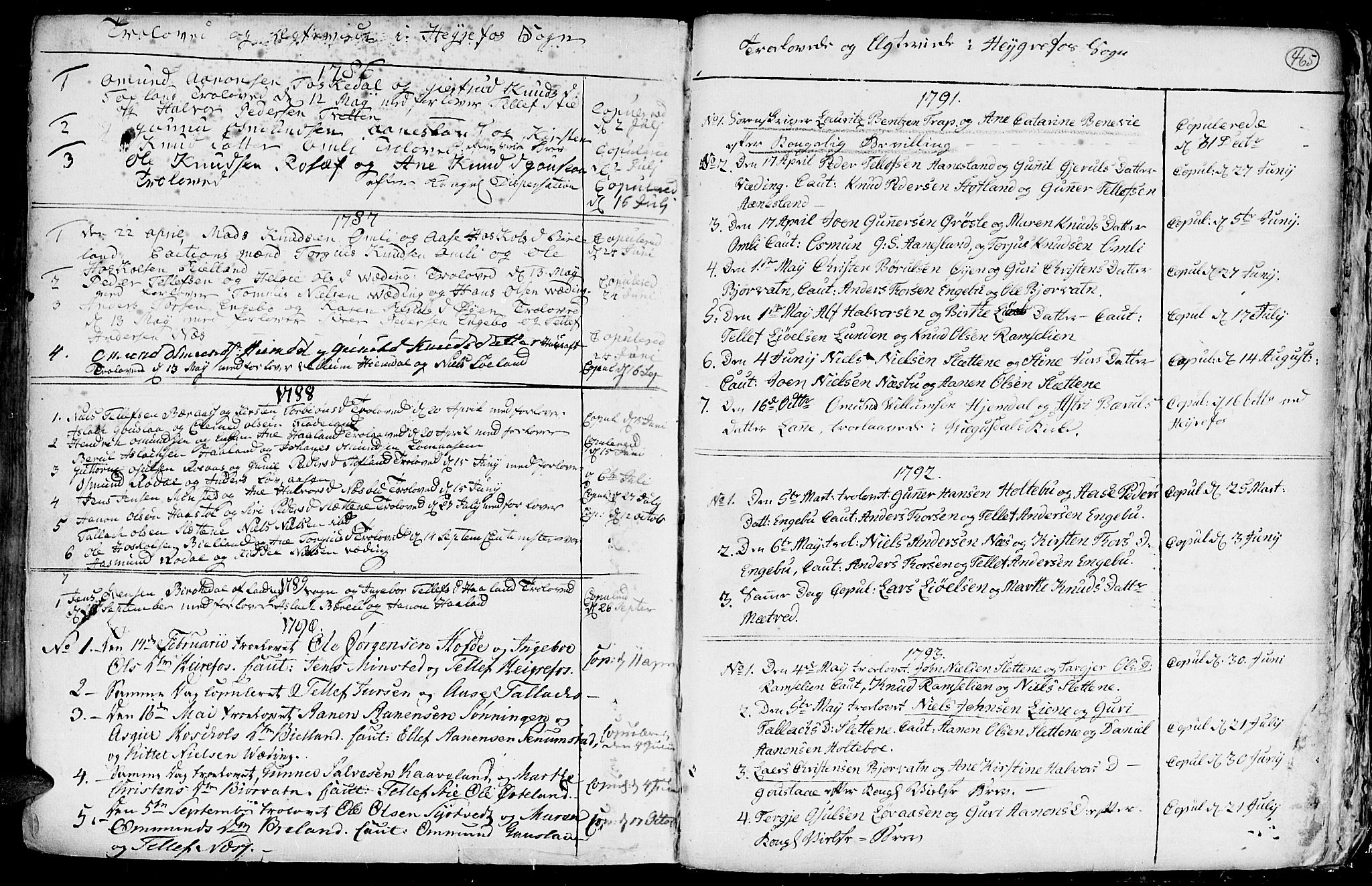 Hommedal sokneprestkontor, SAK/1111-0023/F/Fa/Fab/L0002: Parish register (official) no. A 2 /3, 1740-1821, p. 465